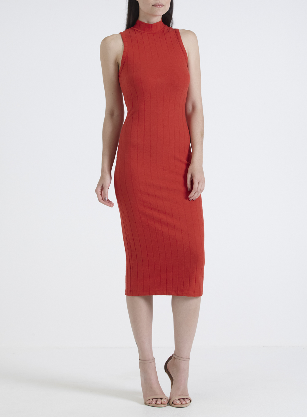 VESTIDO CANELADO PP VERMELHO SPARKL