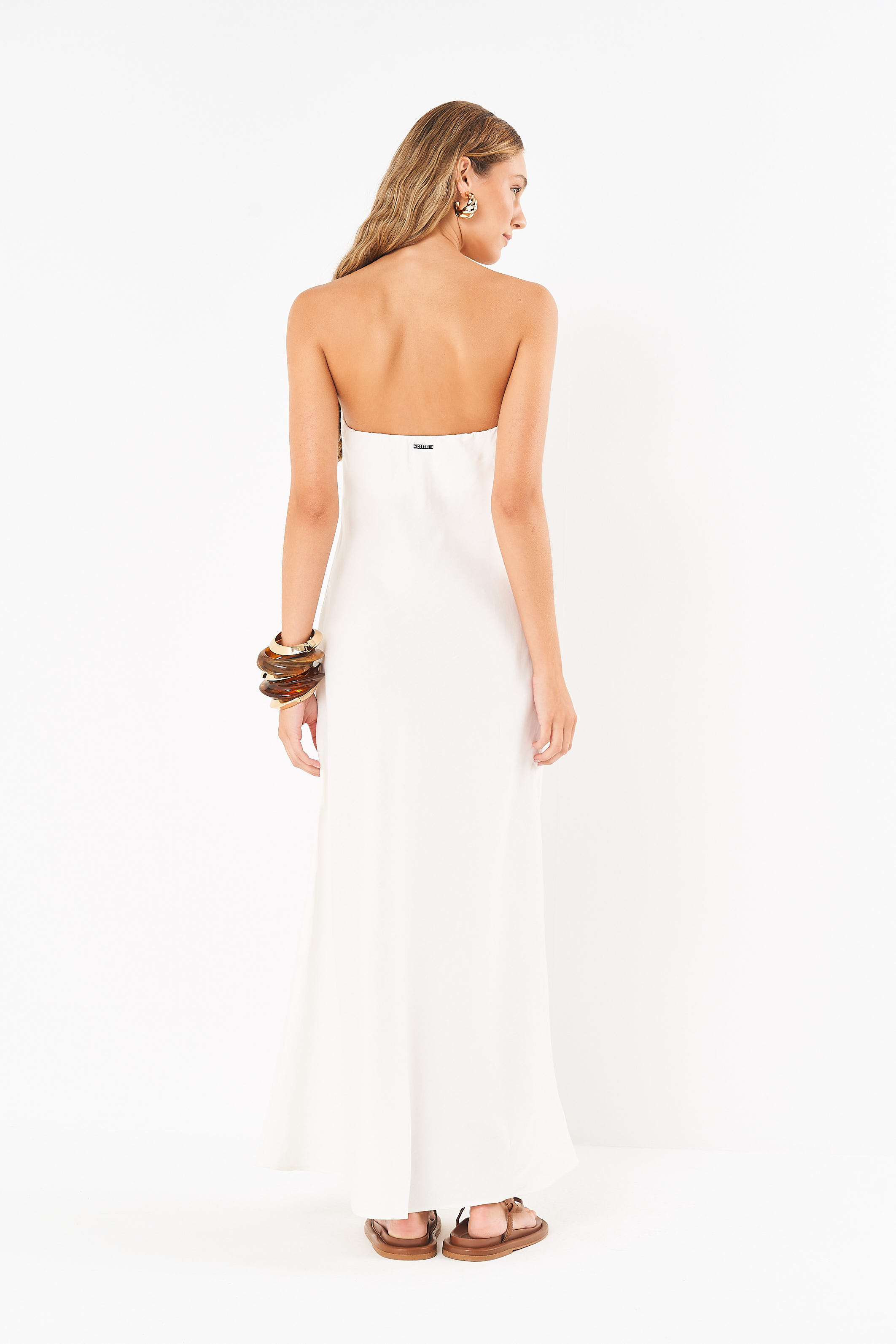VESTIDO LINHO G MARROM EBBELA