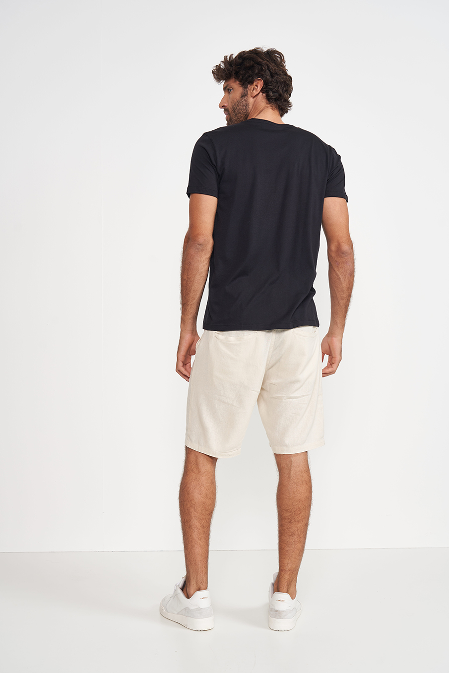 BERMUDA LINHO 38 BEGE TAUPE