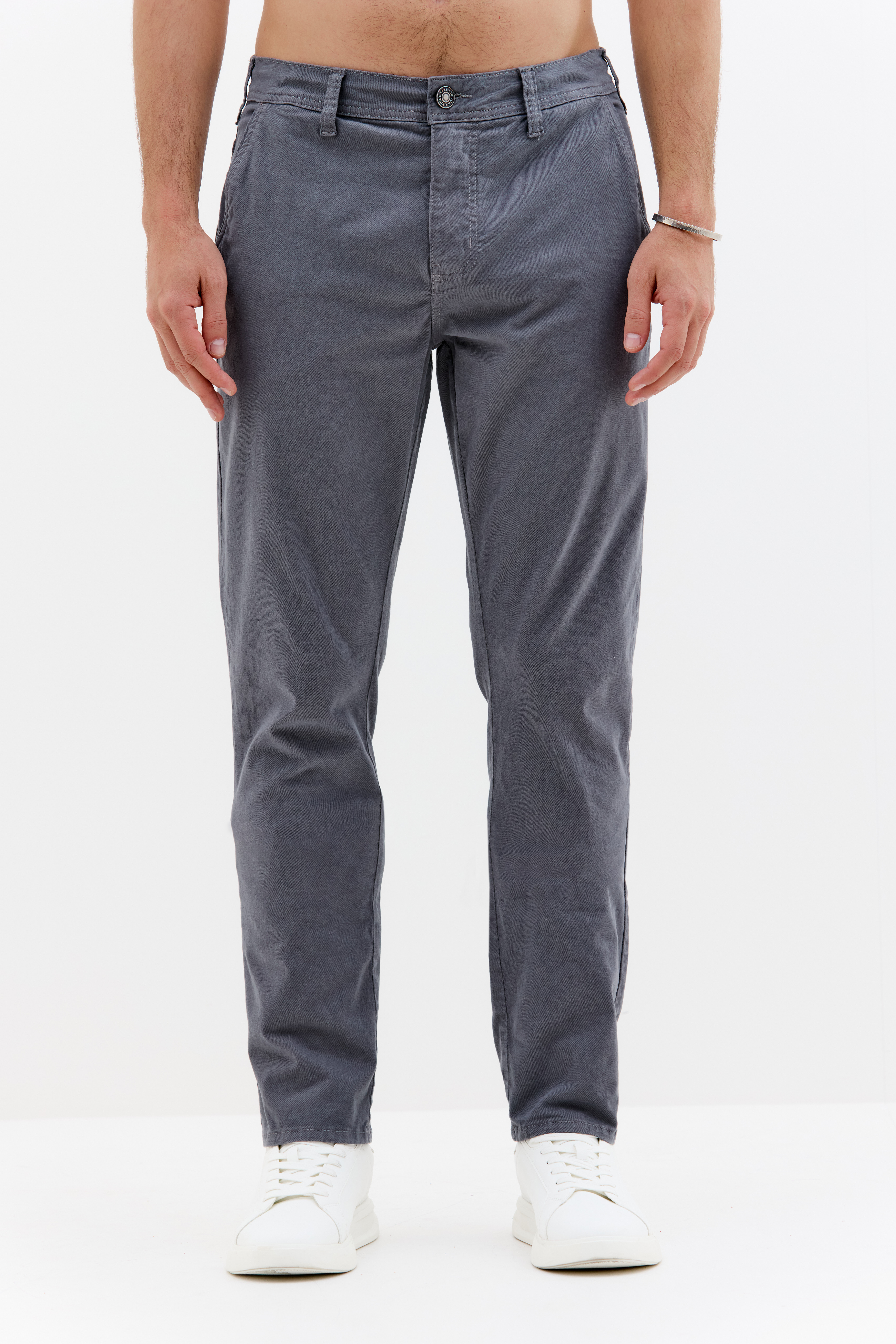 CALÇA SARJA HUGO 46 CINZA XISTO