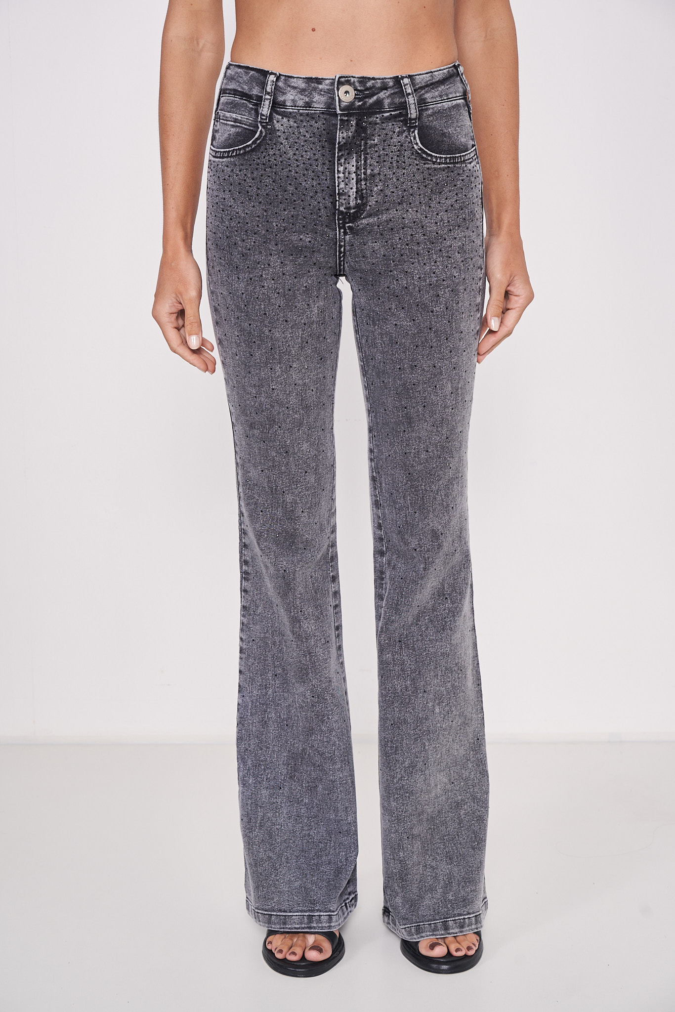 CALÇA JEANS FLARE 42 IND.PRETO