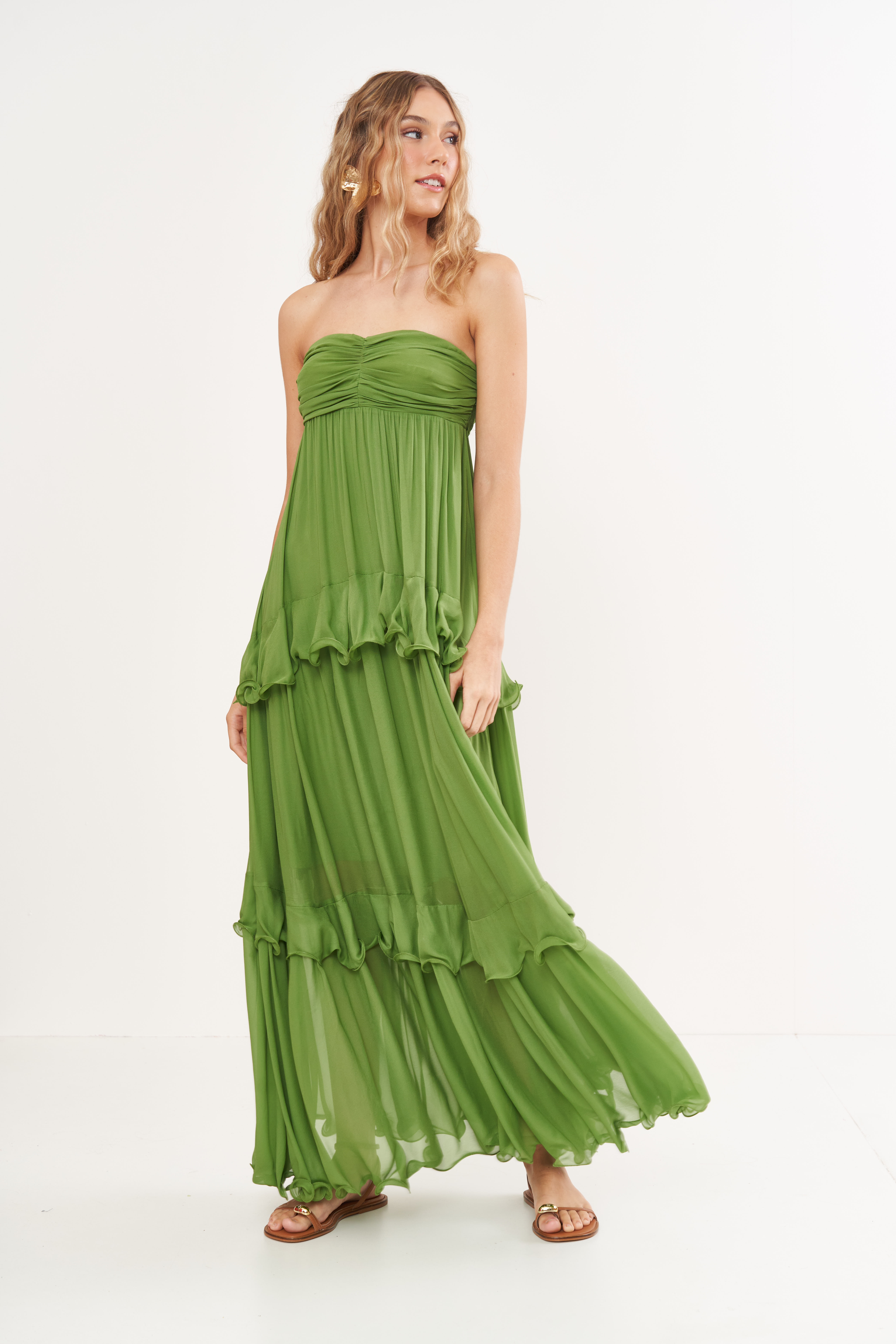 VESTIDO COLCCI M VERDE YUCA
