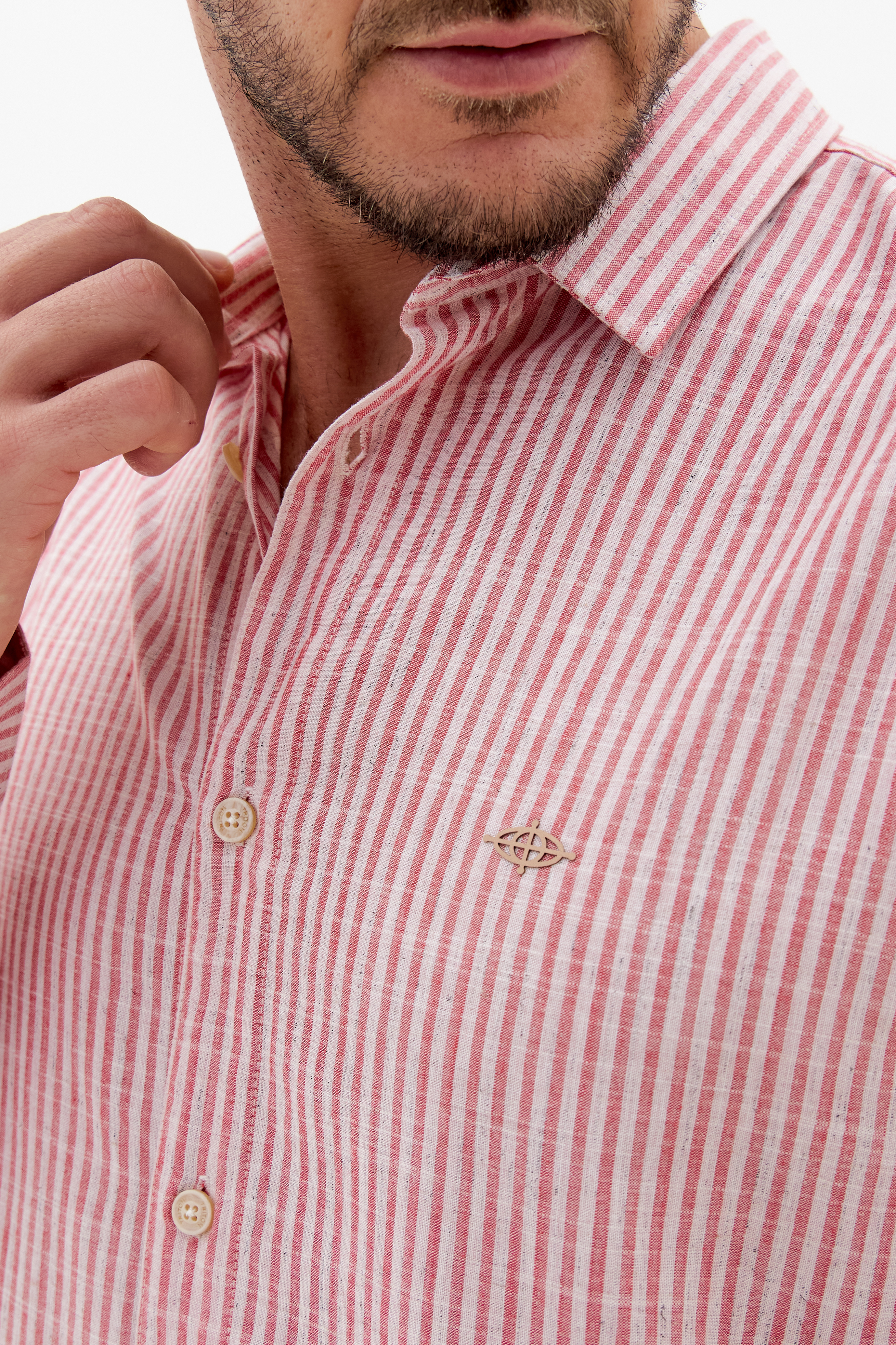 CAMISA LINHO LISTRADA CASUAL M LISTRADO BG/VER