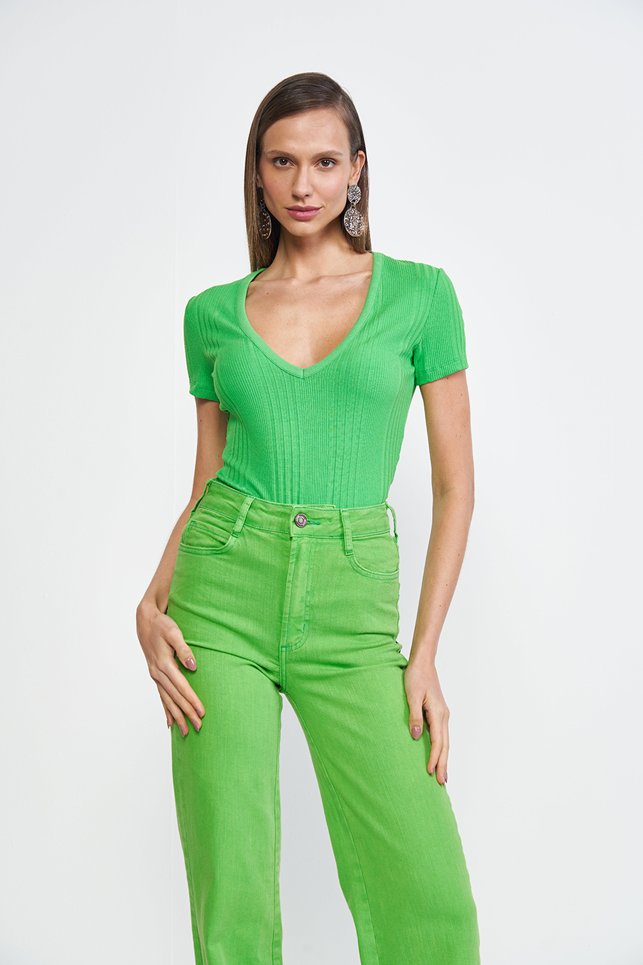BLUSA CANELADA G VERDE VEGAN