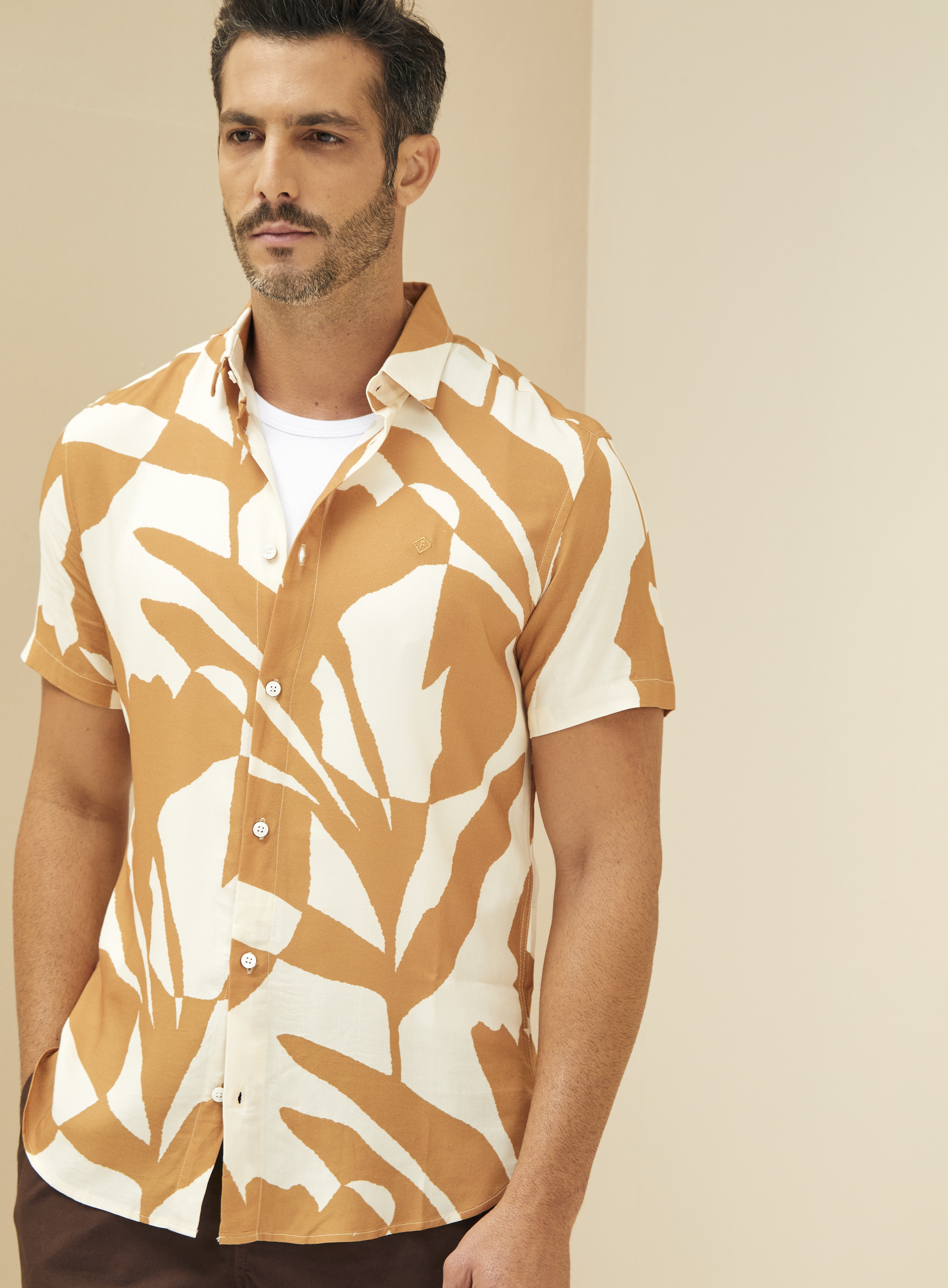 CAMISA ESTAMPADA ST BARTHS G ABSTRACT LEAVES