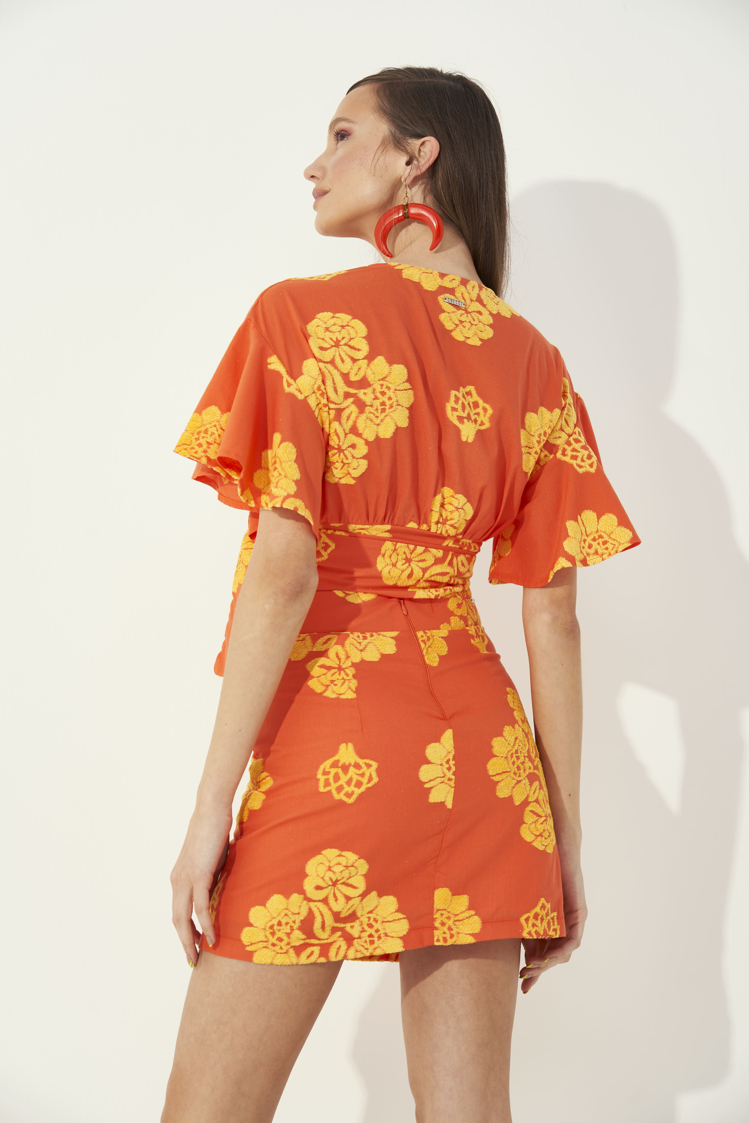 BLUSA JACQUARD P LARANJA/AMARELO