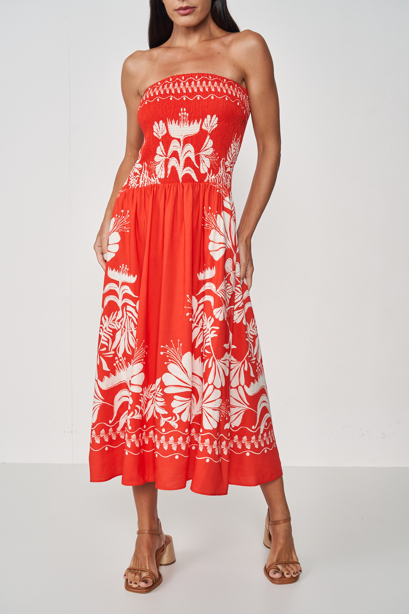 VESTIDO LINHO ESTAMPADO M ORGANIC FLOW.II