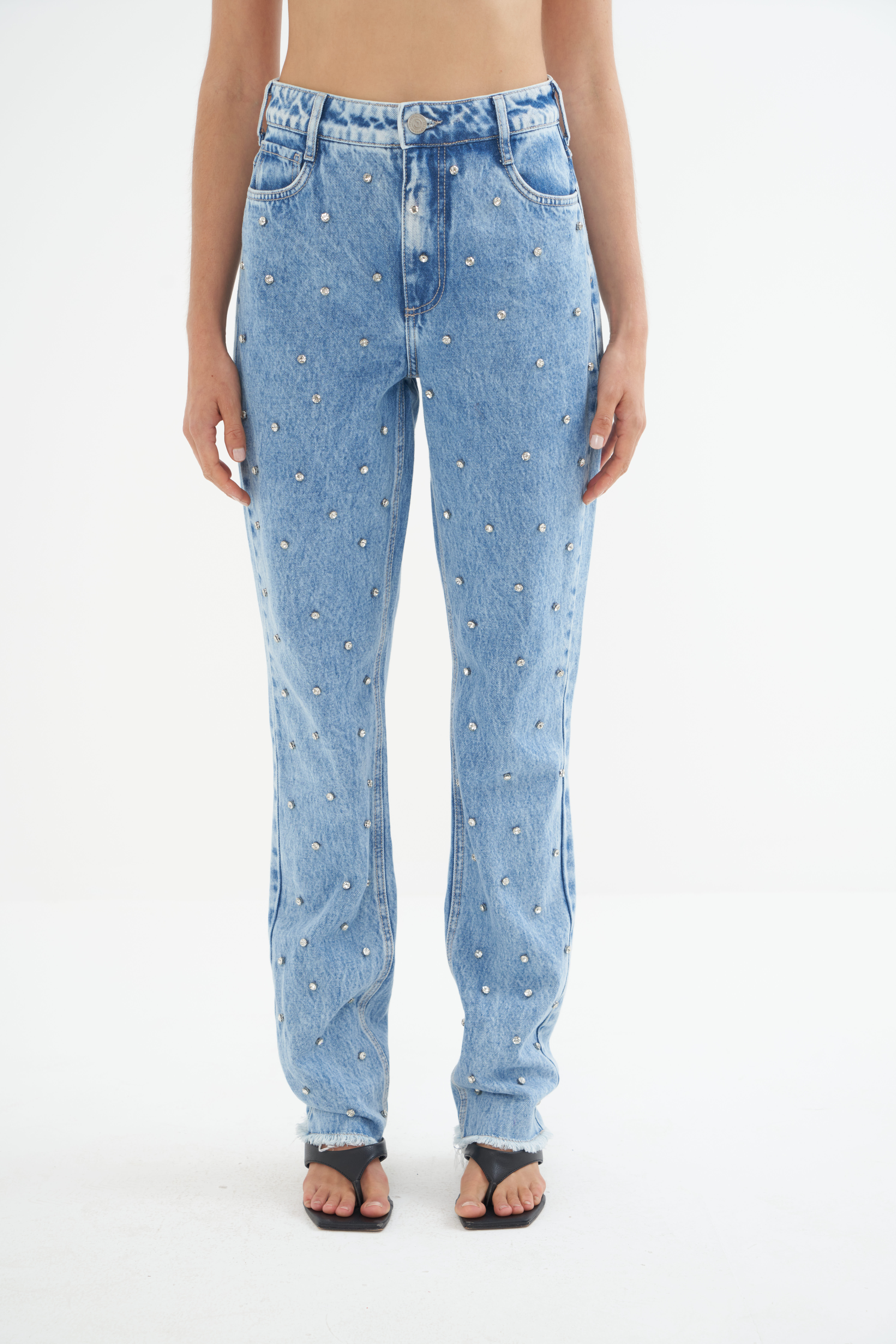CALÇA JEANS ROMA COM BORDADO MANUAL 36 INDIGO