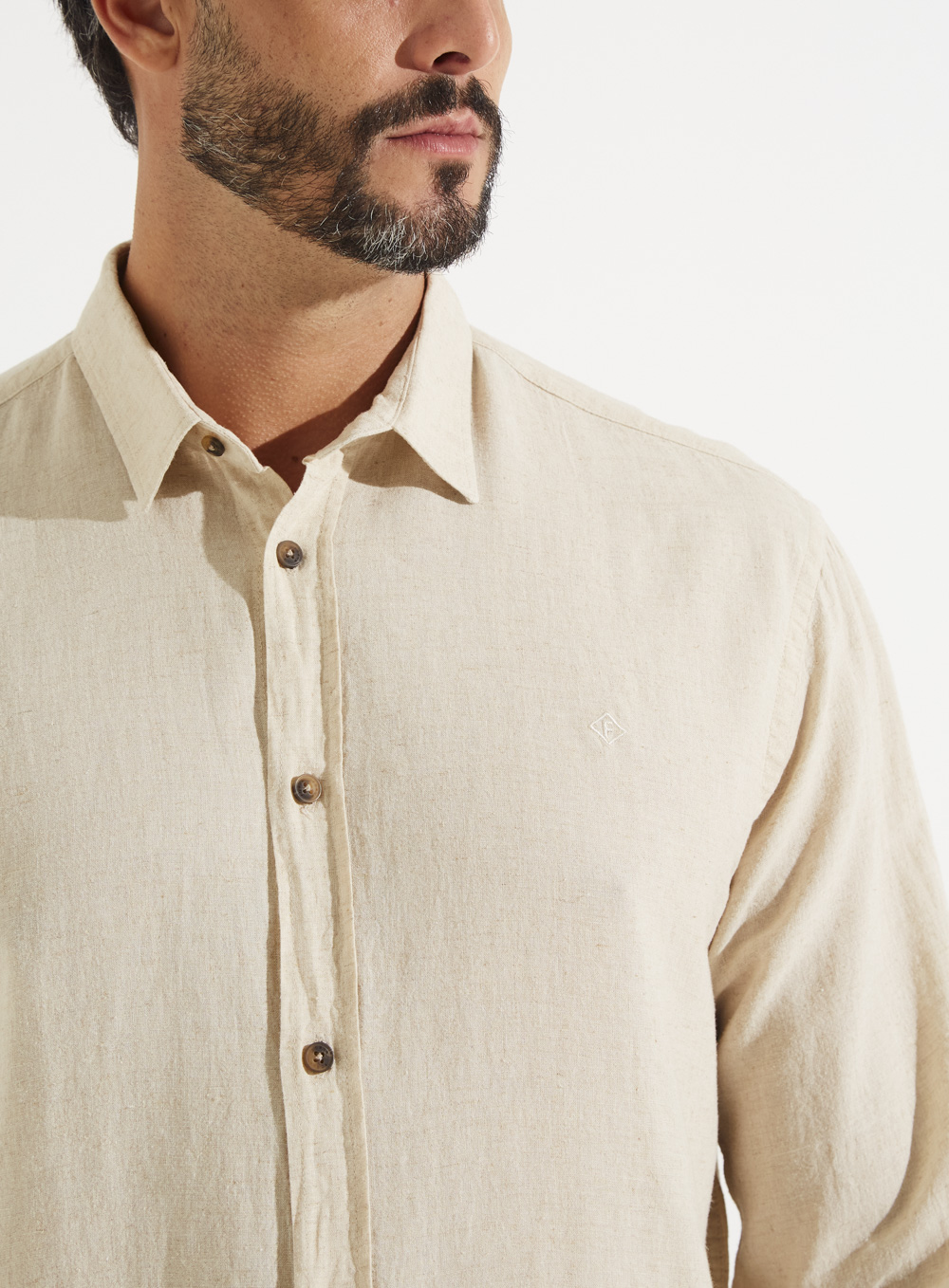 CAMISA LINHO RELAX M BEGE ITALIAN