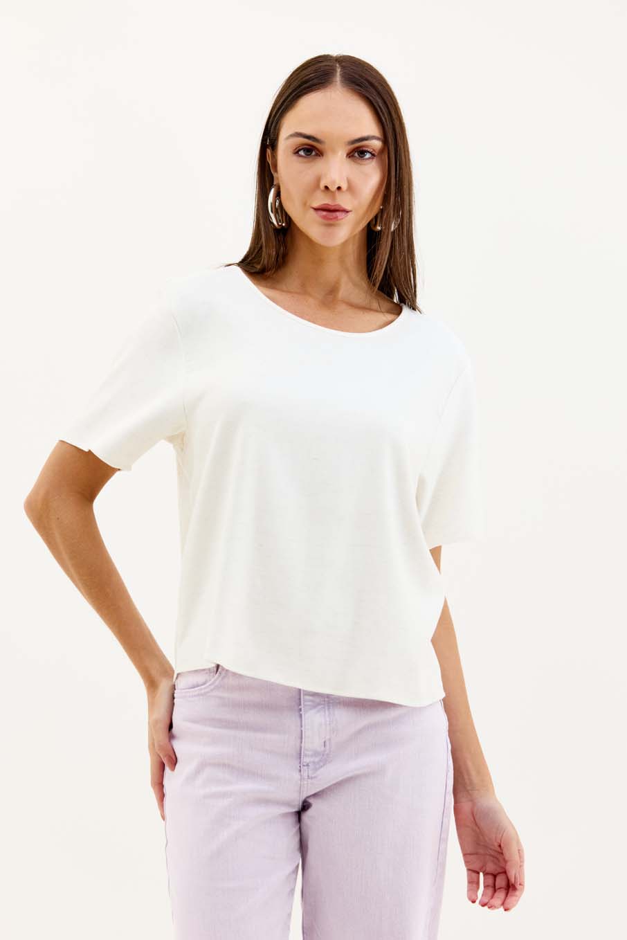 CAMISETA LINHO GG OFF/BEGE