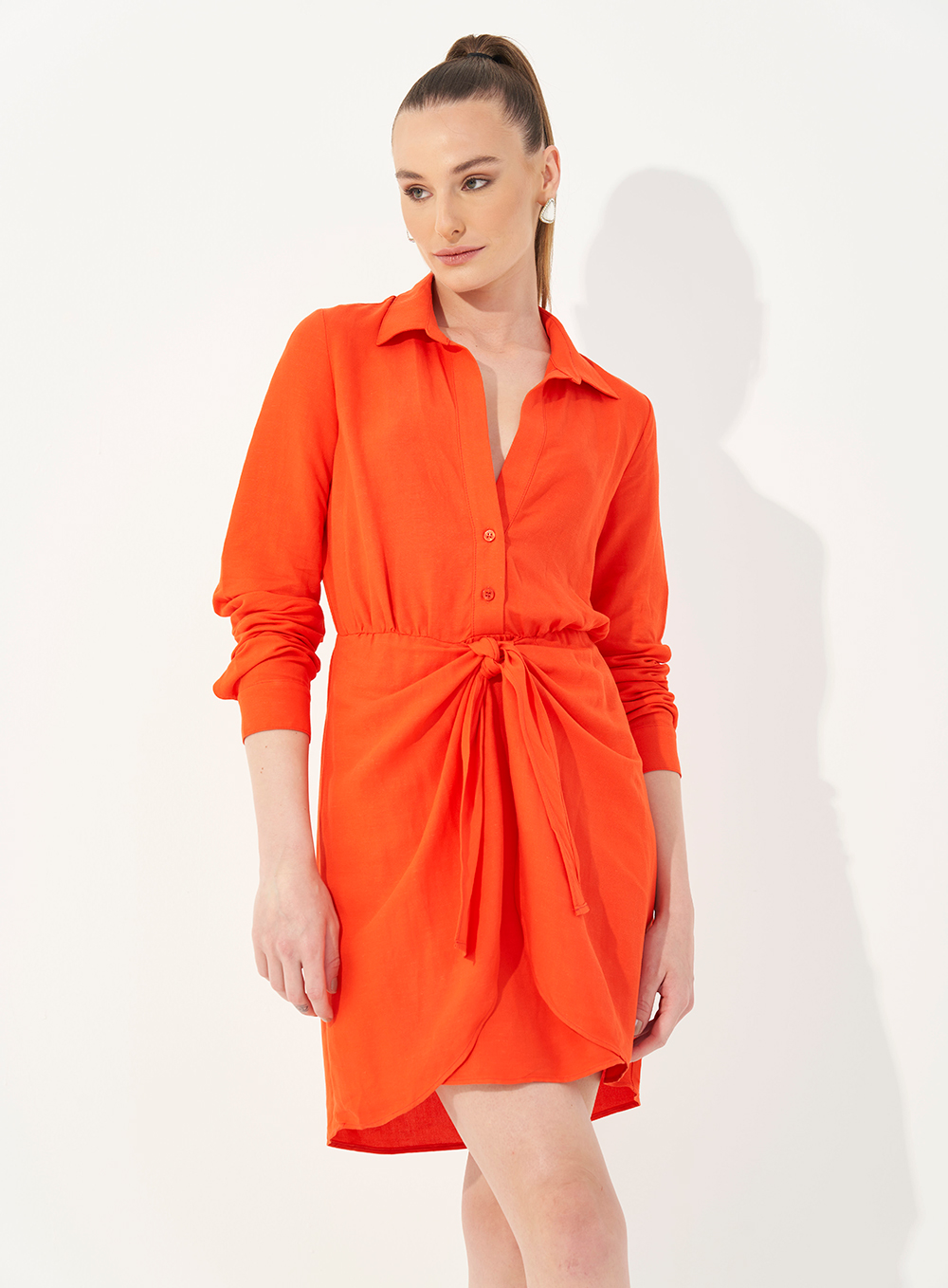 VESTIDO LINHO P VERMELHO NIVES