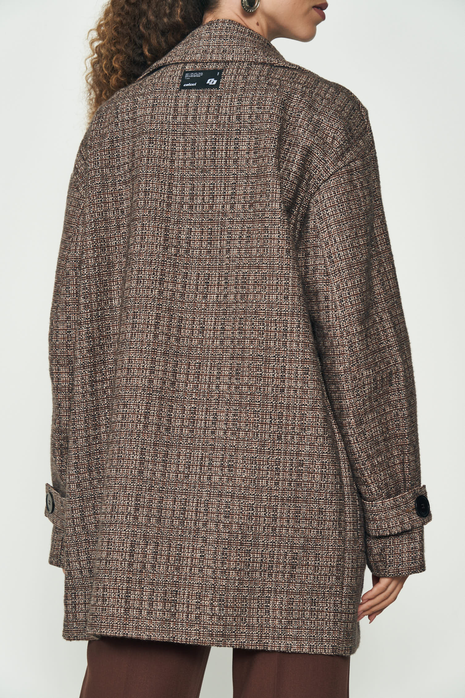 CASACO TWEED P BEGE/PRETO/MARR