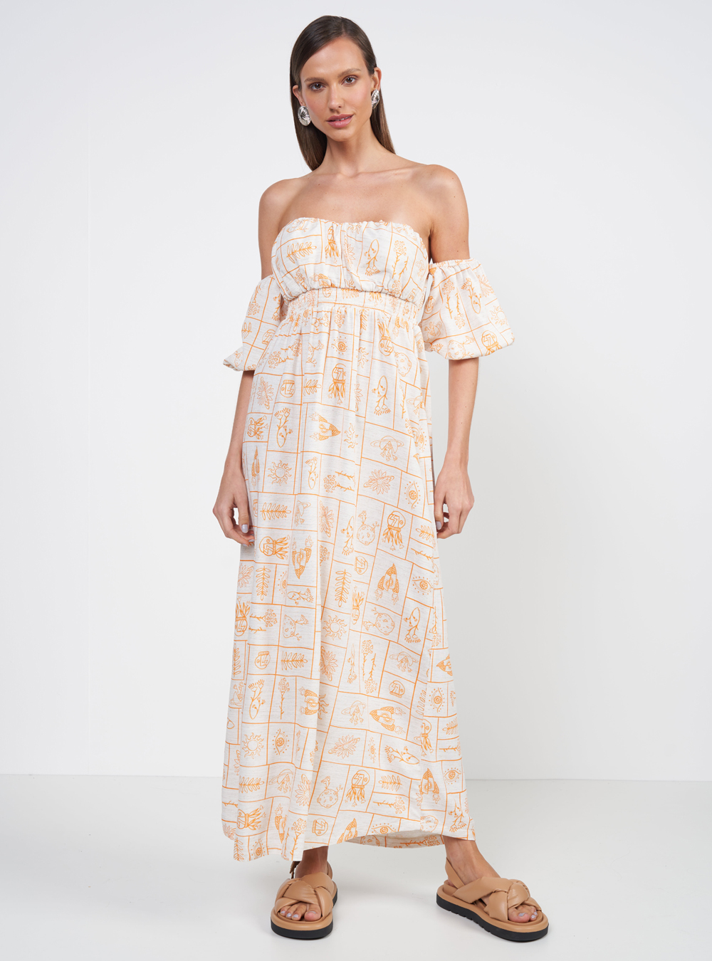 VESTIDO LINHO ESTAMPADO M ALUADA
