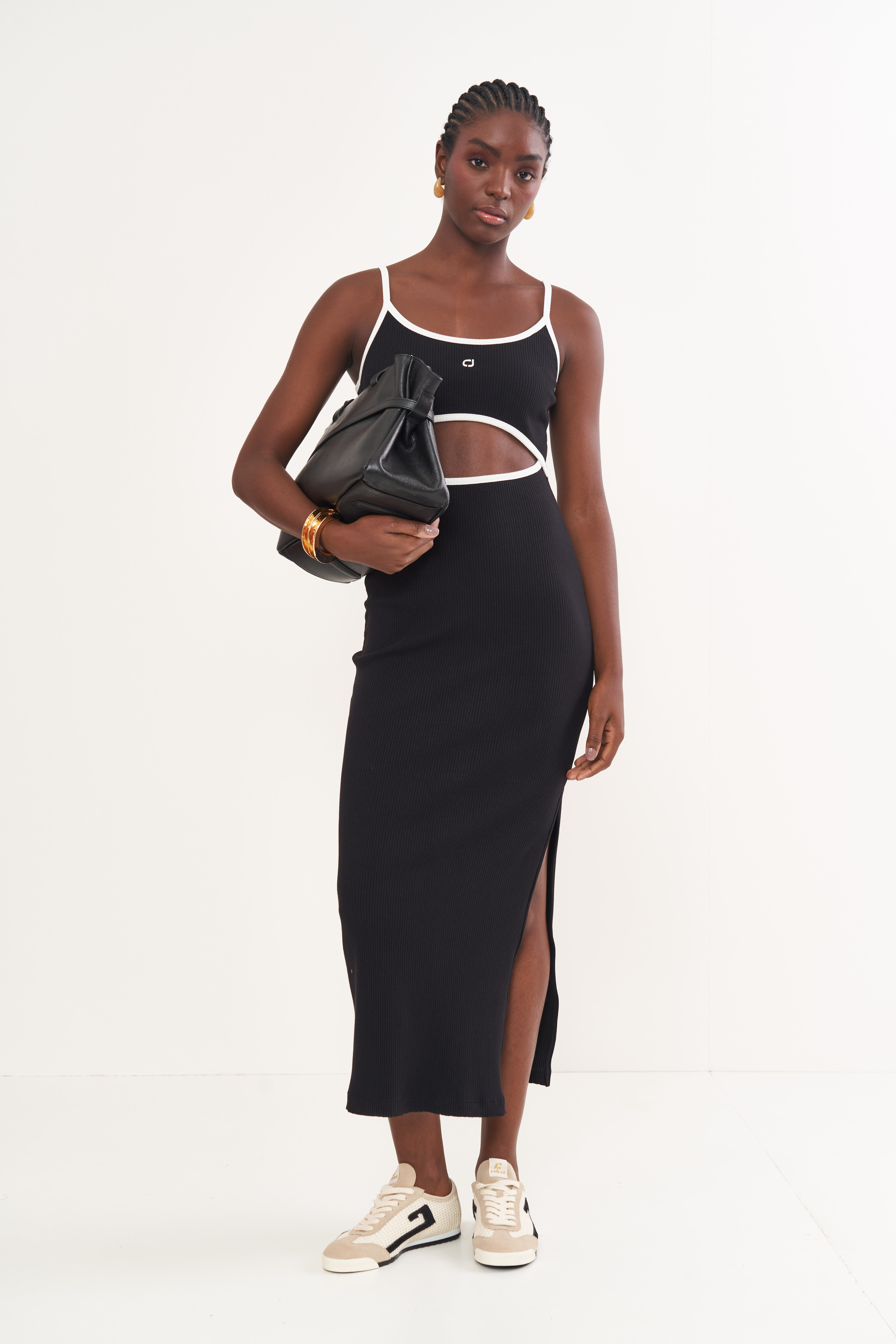 VESTIDO CANELADO M PRETO