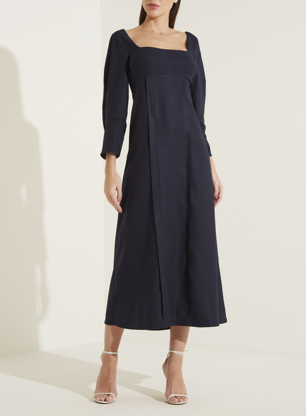VESTIDO LINHO M AZUL ALYA