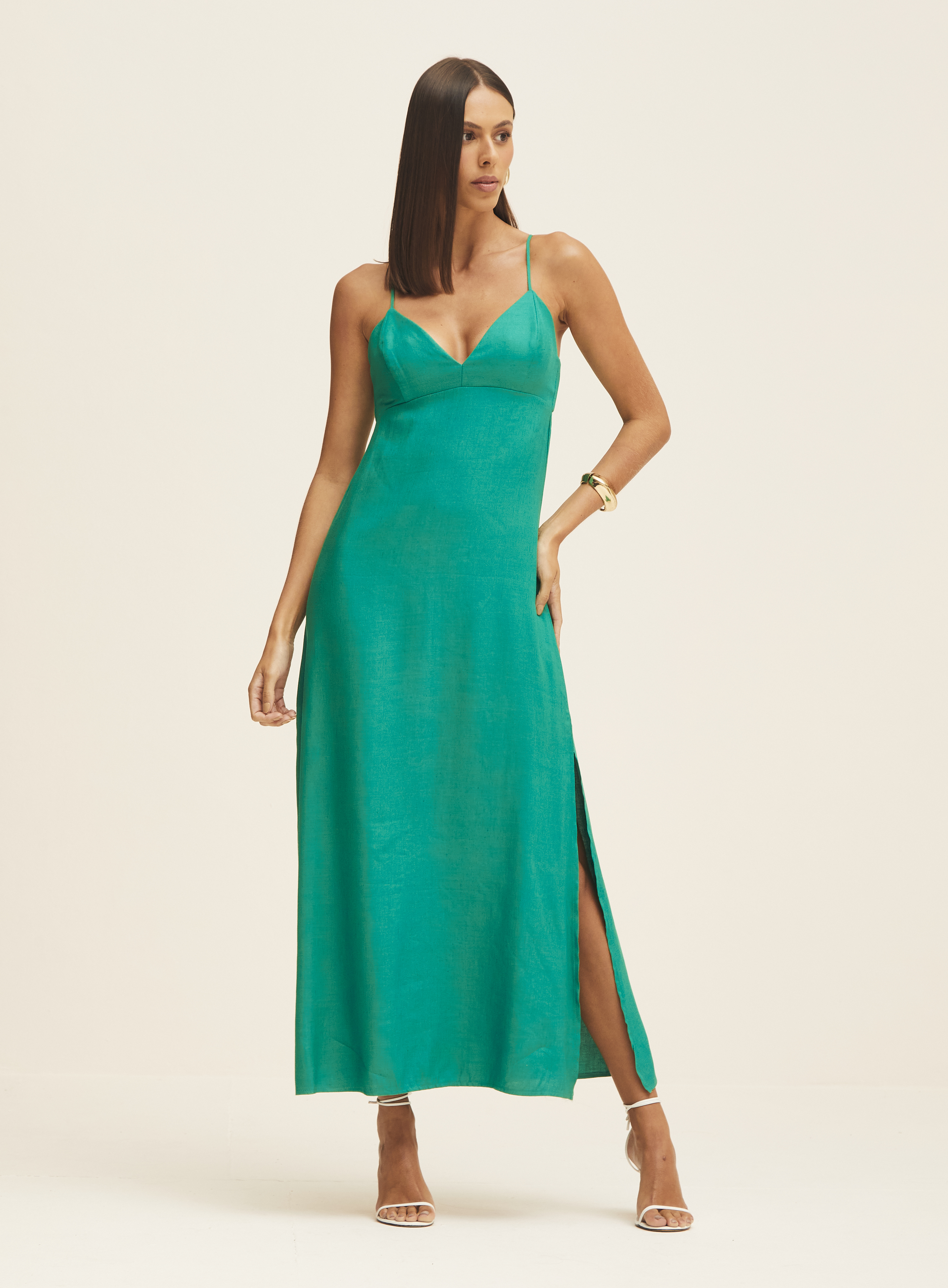VESTIDO LINHO G BEGE PILAR