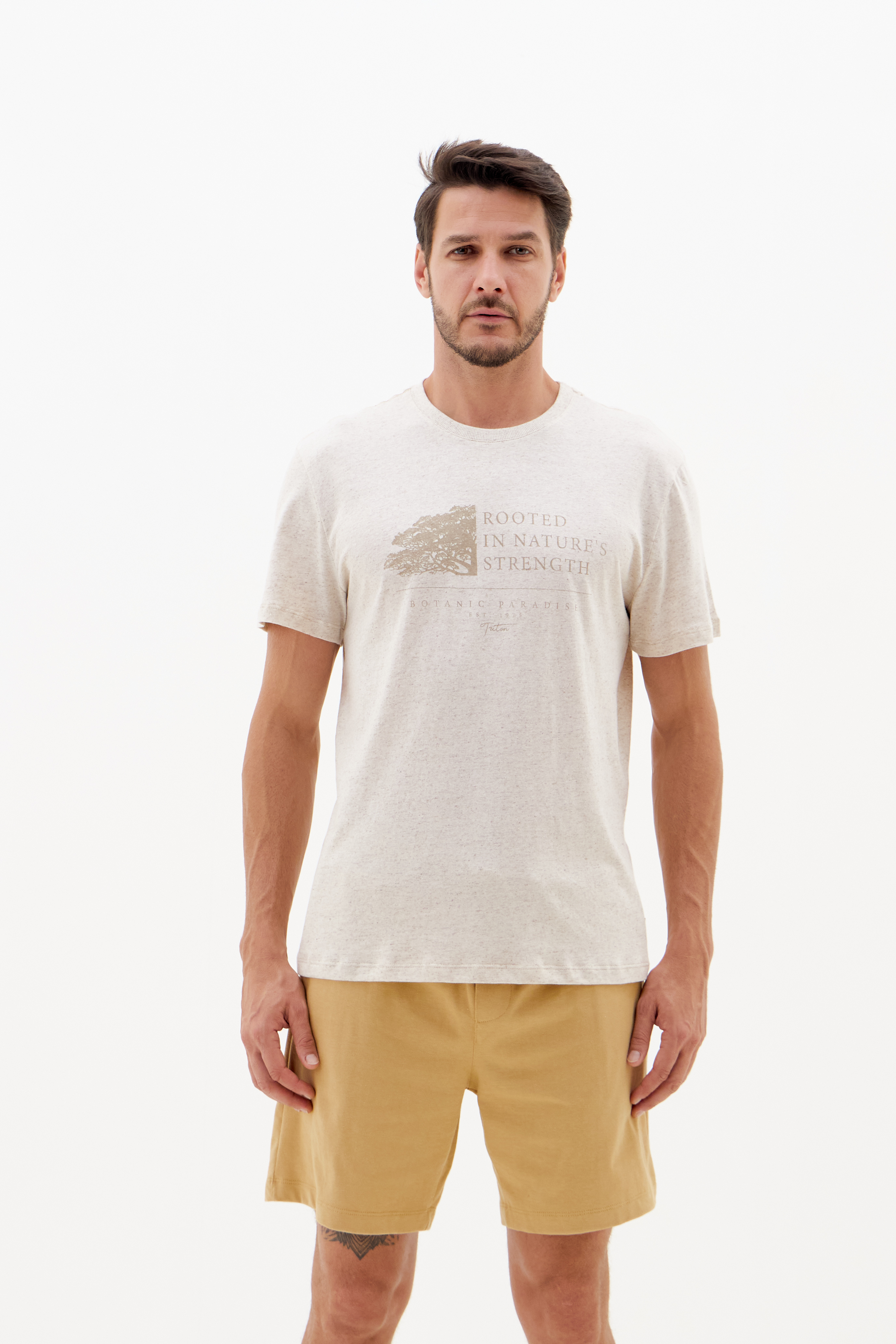 CAMISETA LINHO M BEGE ITALIAN