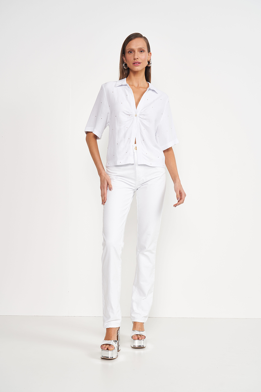 CALÇA SARJA KENDAL 36 BRANCO