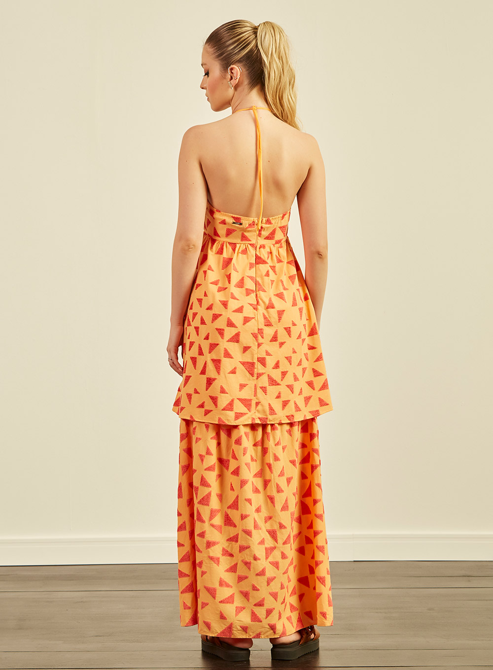 VESTIDO BORDADO P AMARELO/ROSA