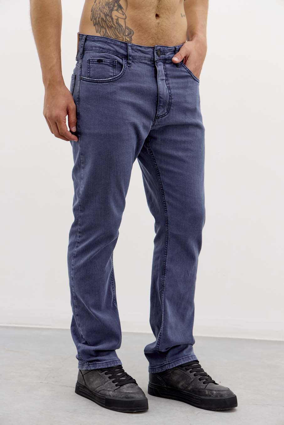 CALÇA SARJA LÉO 42 AZUL OLYMPIC