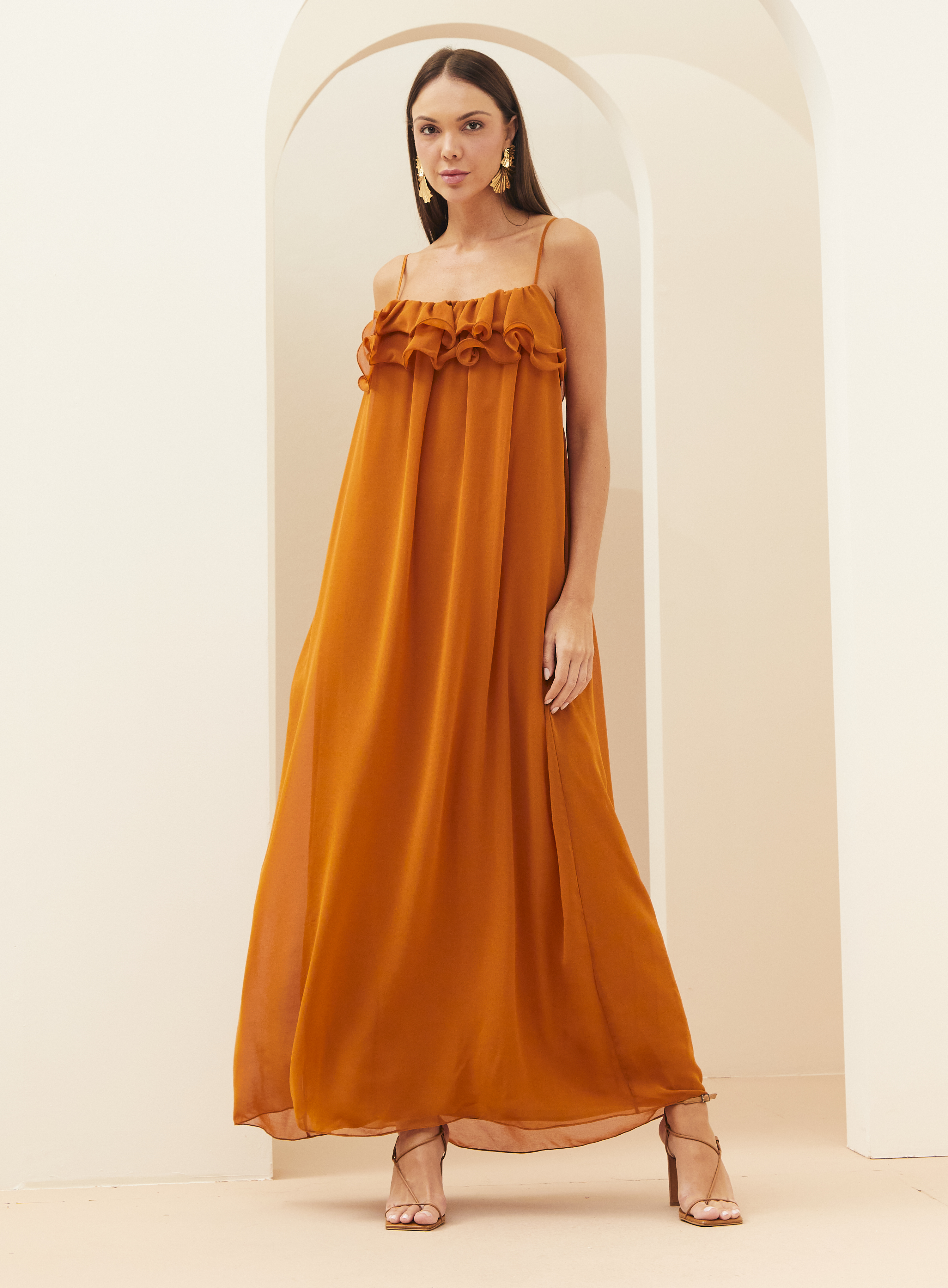 VESTIDO FORUM M MARROM ESPECIARIAS