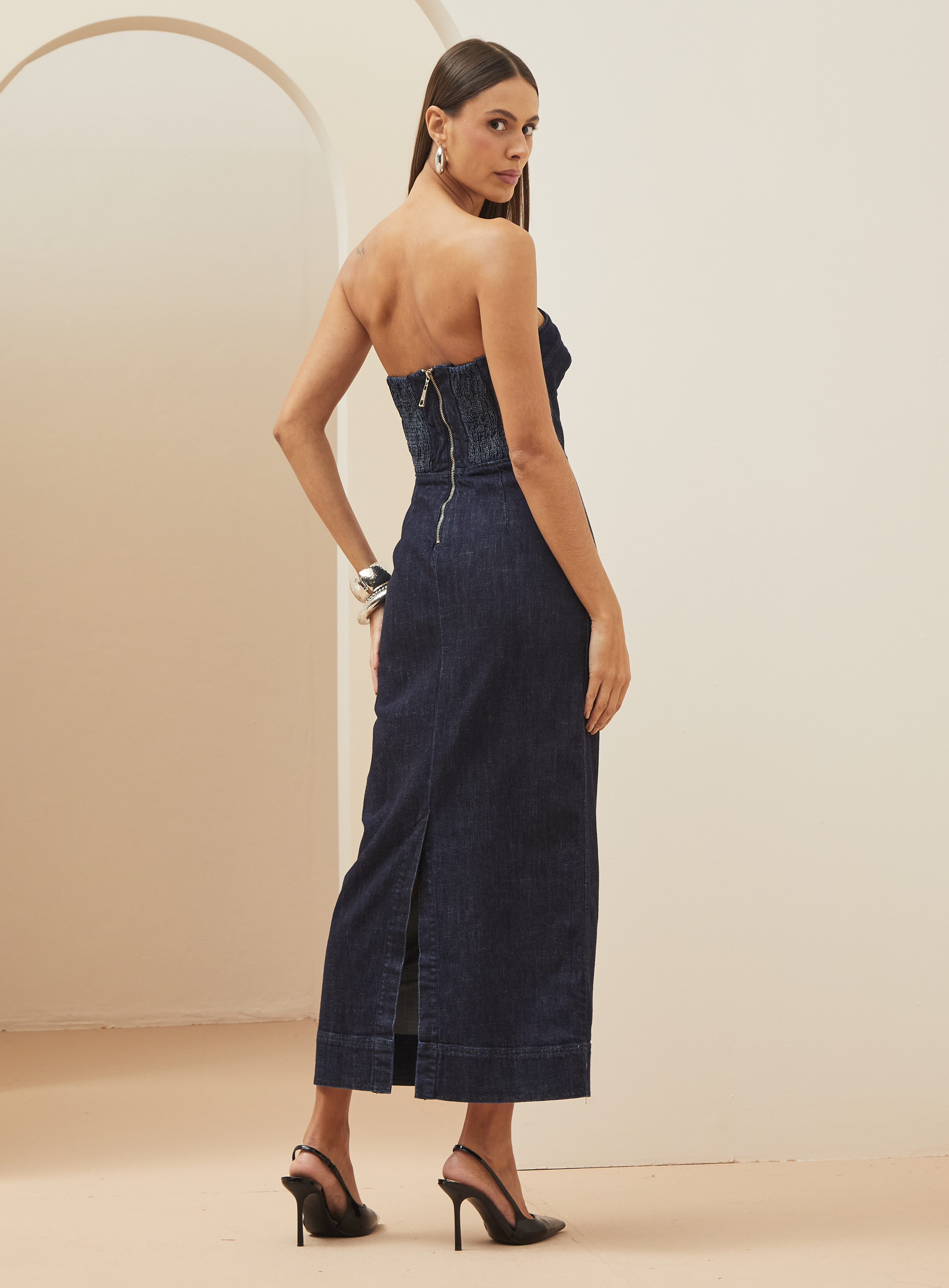 VESTIDO JEANS FORUM TUFI DUEK PP INDIGO