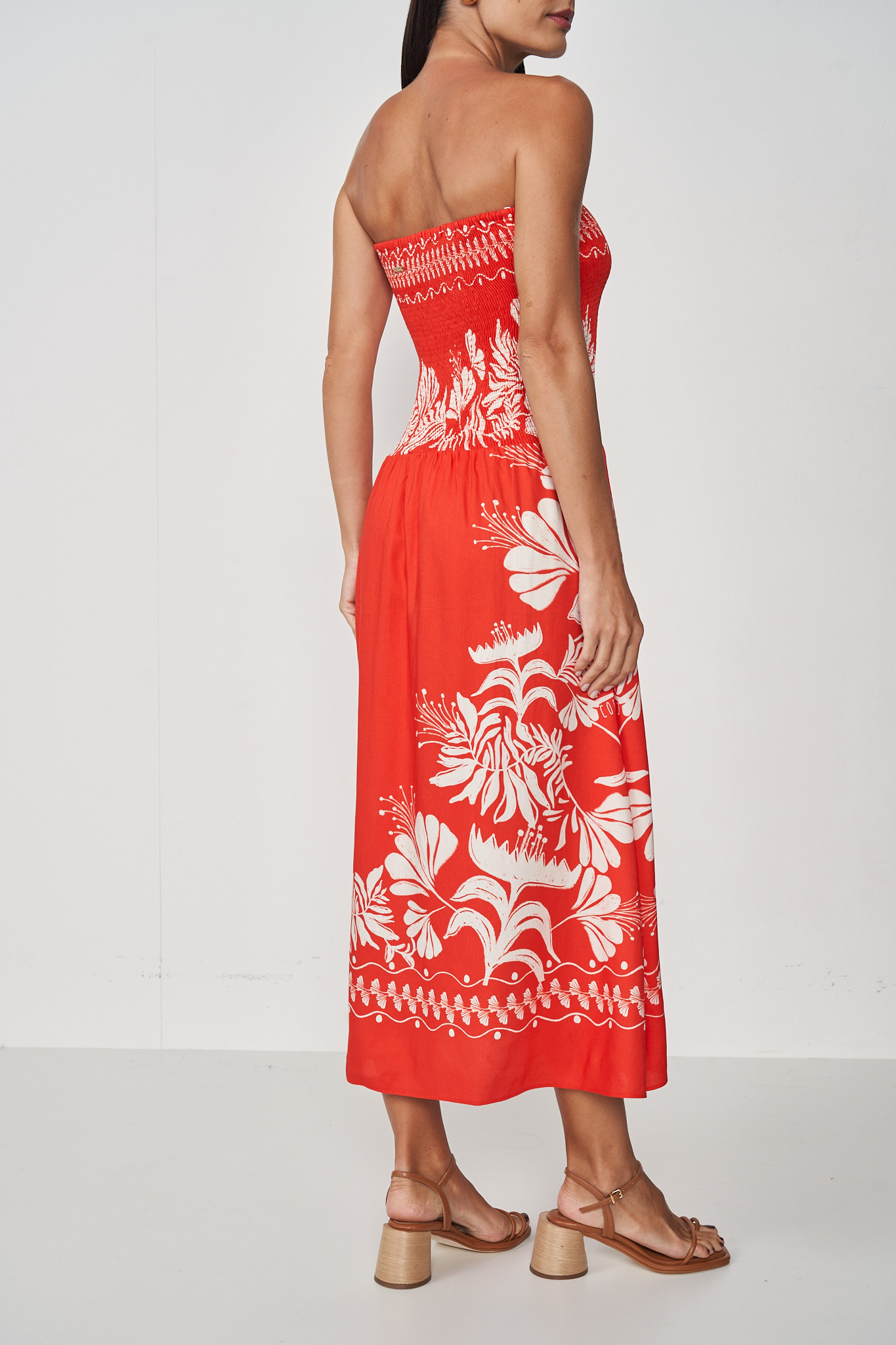 VESTIDO LINHO ESTAMPADO M ORGANIC FLOW.II