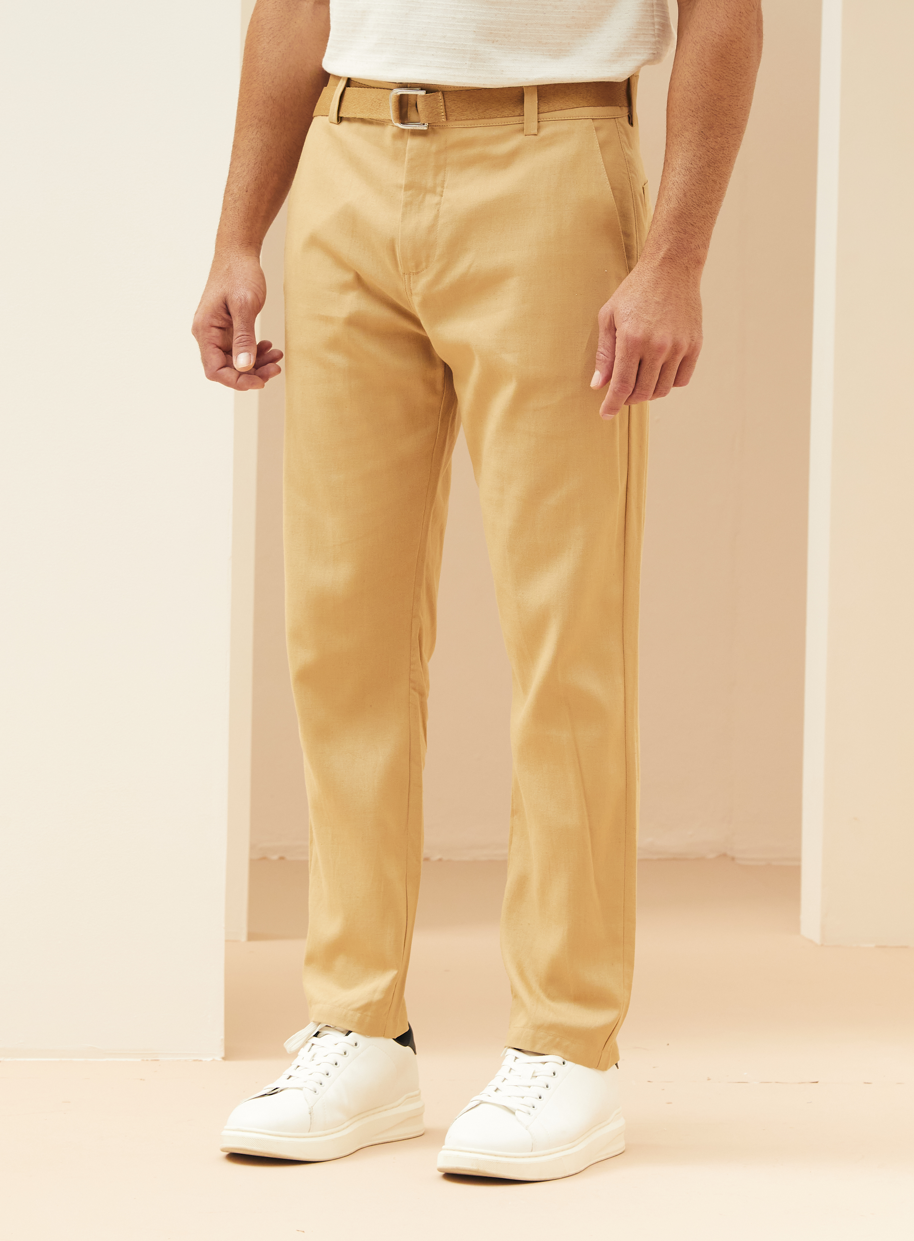 CALÇA LINHO 40 BEGE PILAR