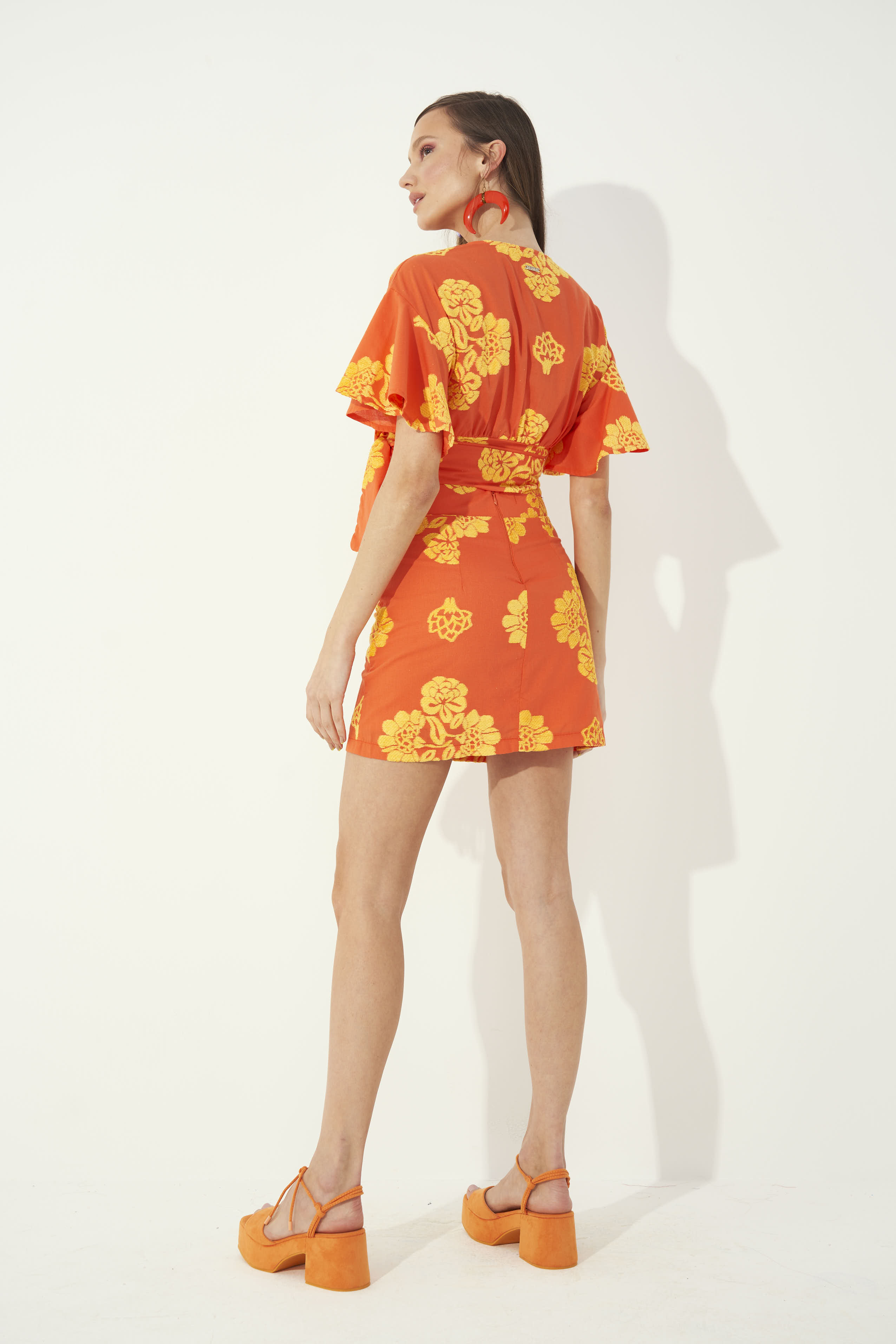 BLUSA JACQUARD P LARANJA/AMARELO