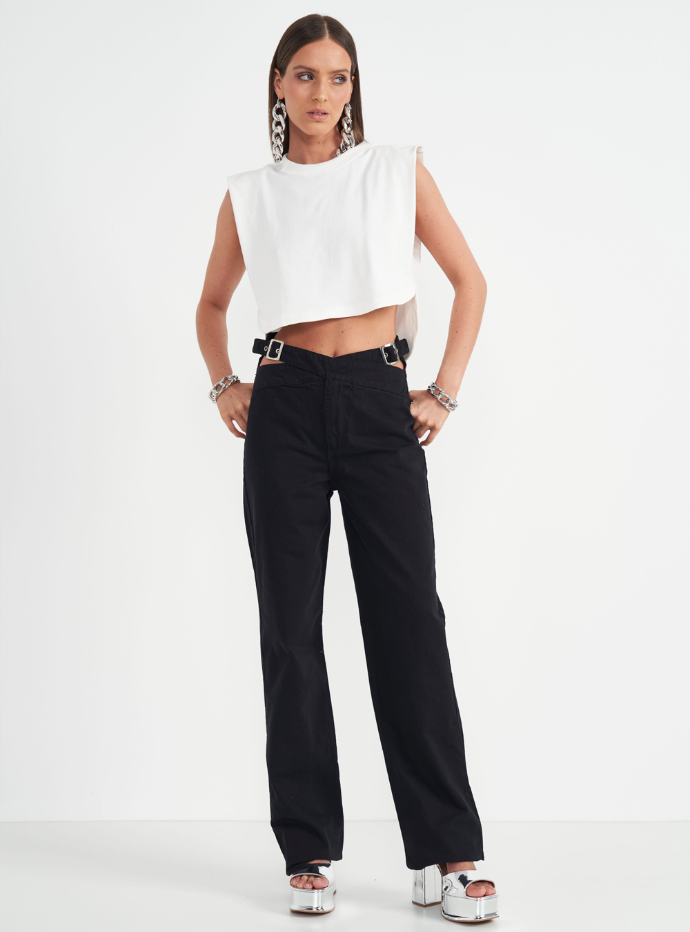 CALÇA SARJA JULIETTE 36 PRETO