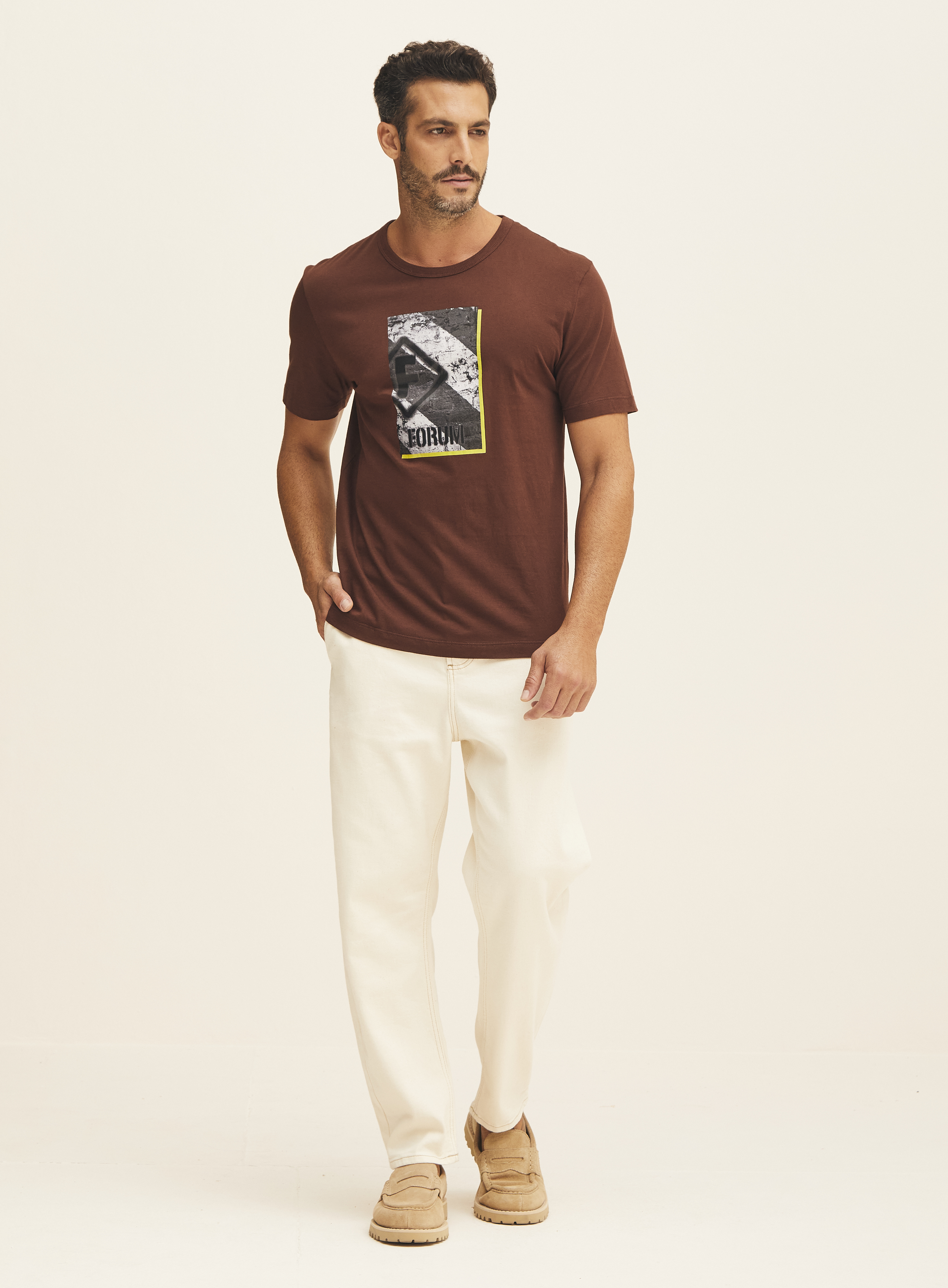 CAMISETA FORUM P MARROM ROCCIA