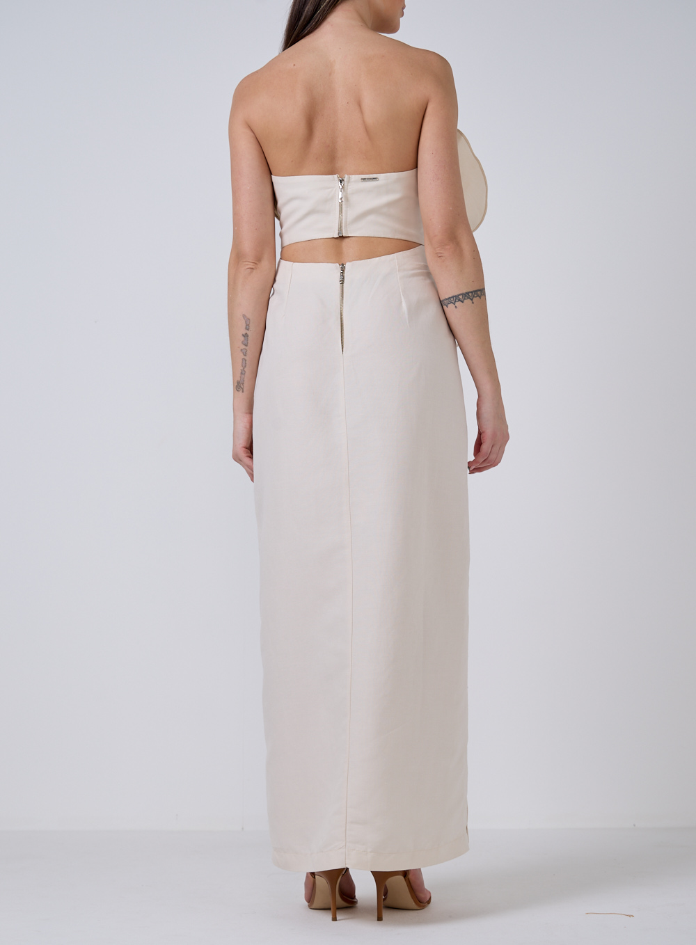 VESTIDO LINHO PP BEGE ITALIAN