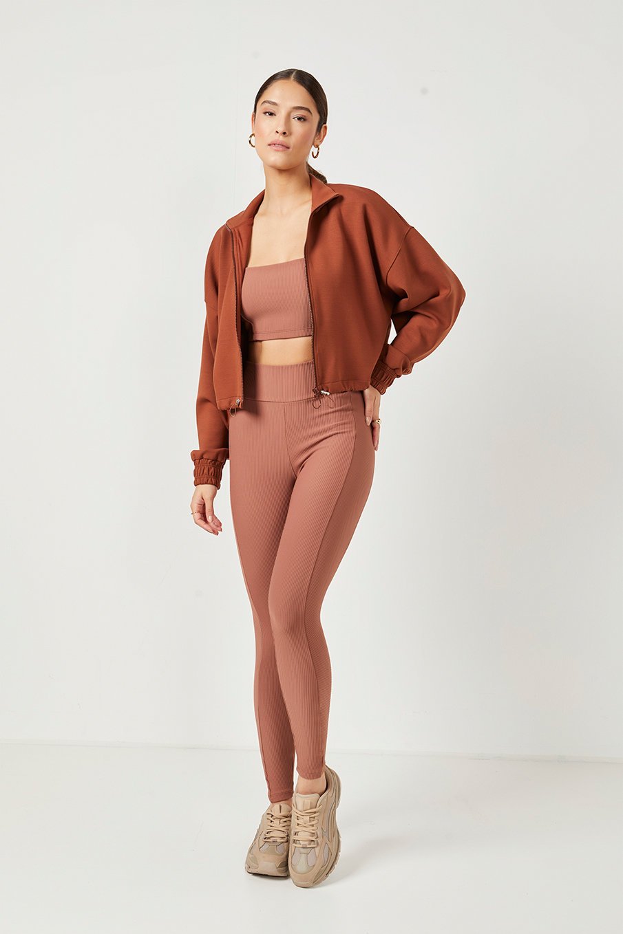 CALÇA LEGGING P MARROM SIGMA