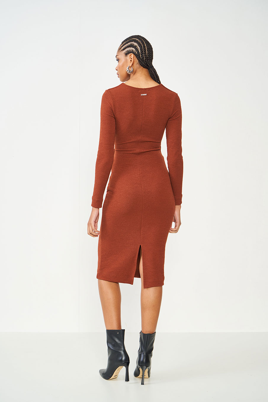 VESTIDO COLCCI G MARROM SIGMA