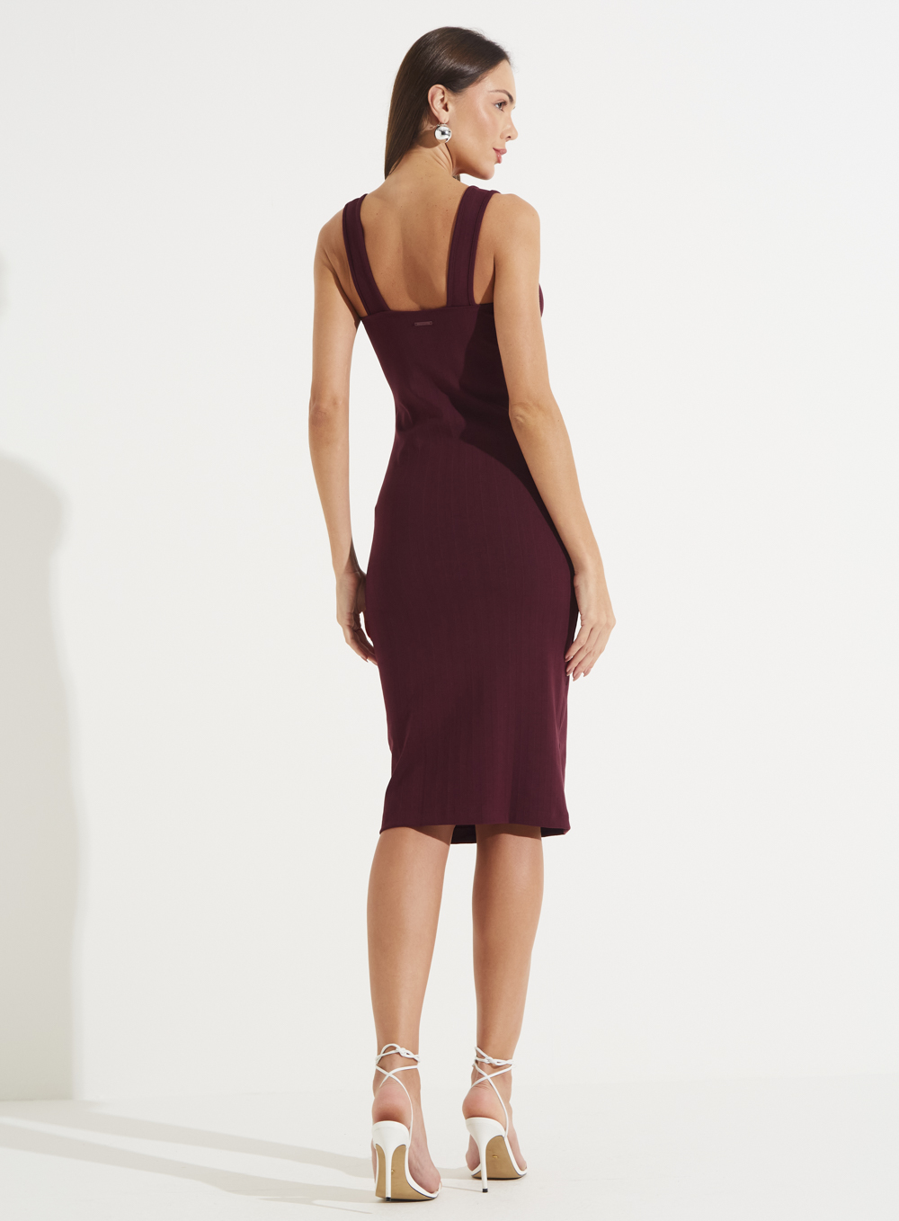 VESTIDO CANELADO G BEGE PILAR
