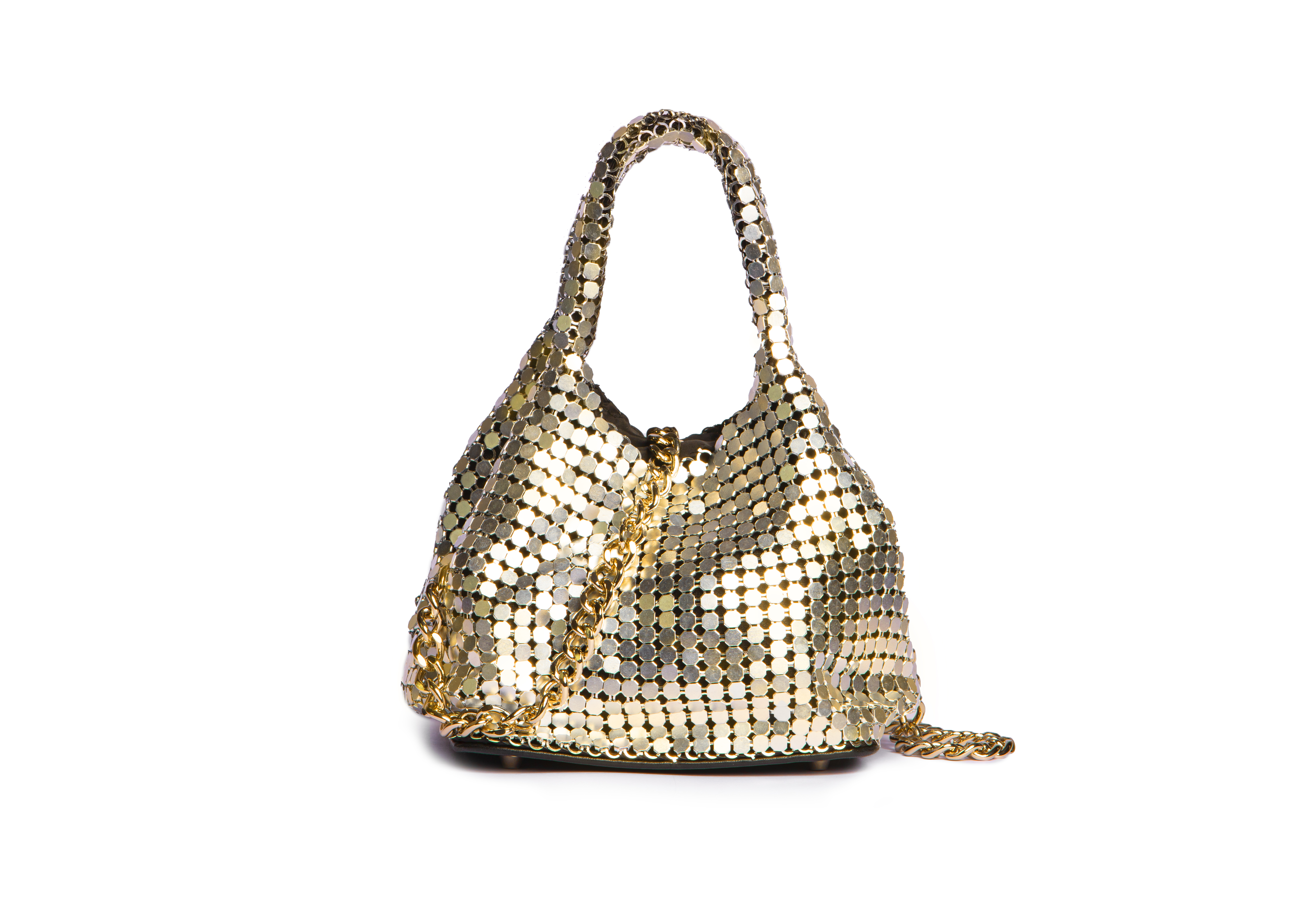 BOLSA COLCCI FEM BUCKET MALHA METAL U NIQUEL