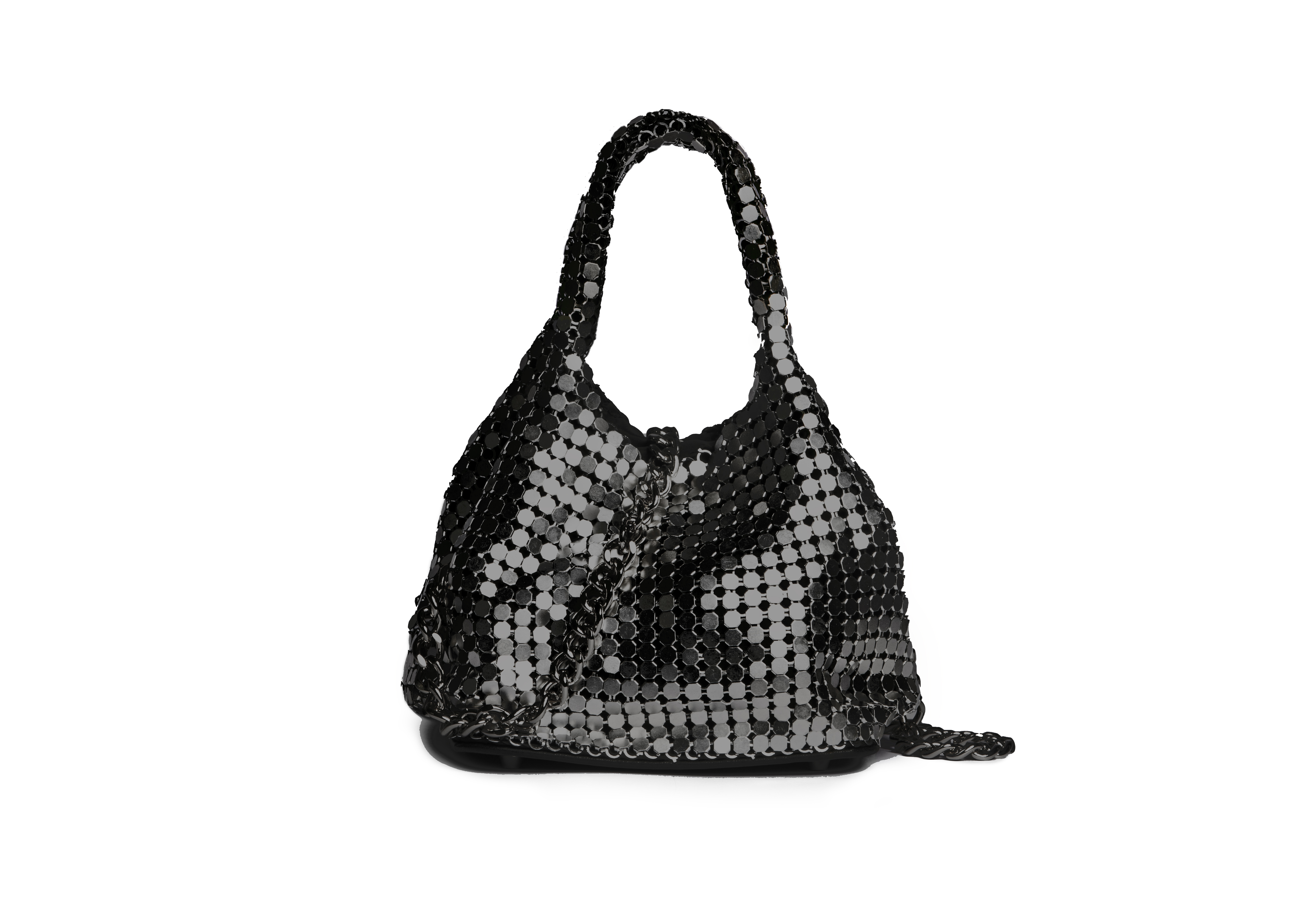 BOLSA COLCCI FEM BUCKET MALHA METAL U NIQUEL