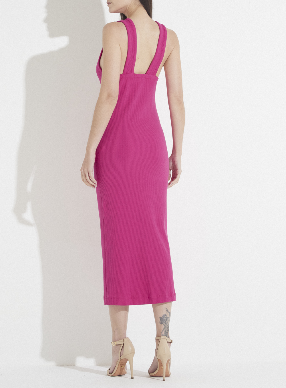 VESTIDO CANELADO P ROSA PINK ROBIN