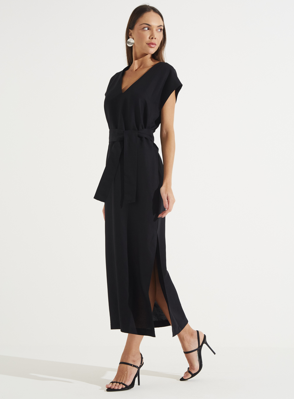 VESTIDO LINHO G PRETO