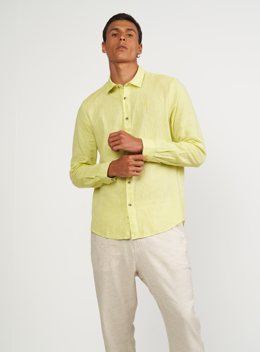 CAMISA LINHO RELAX M AMARELO FOCAIS