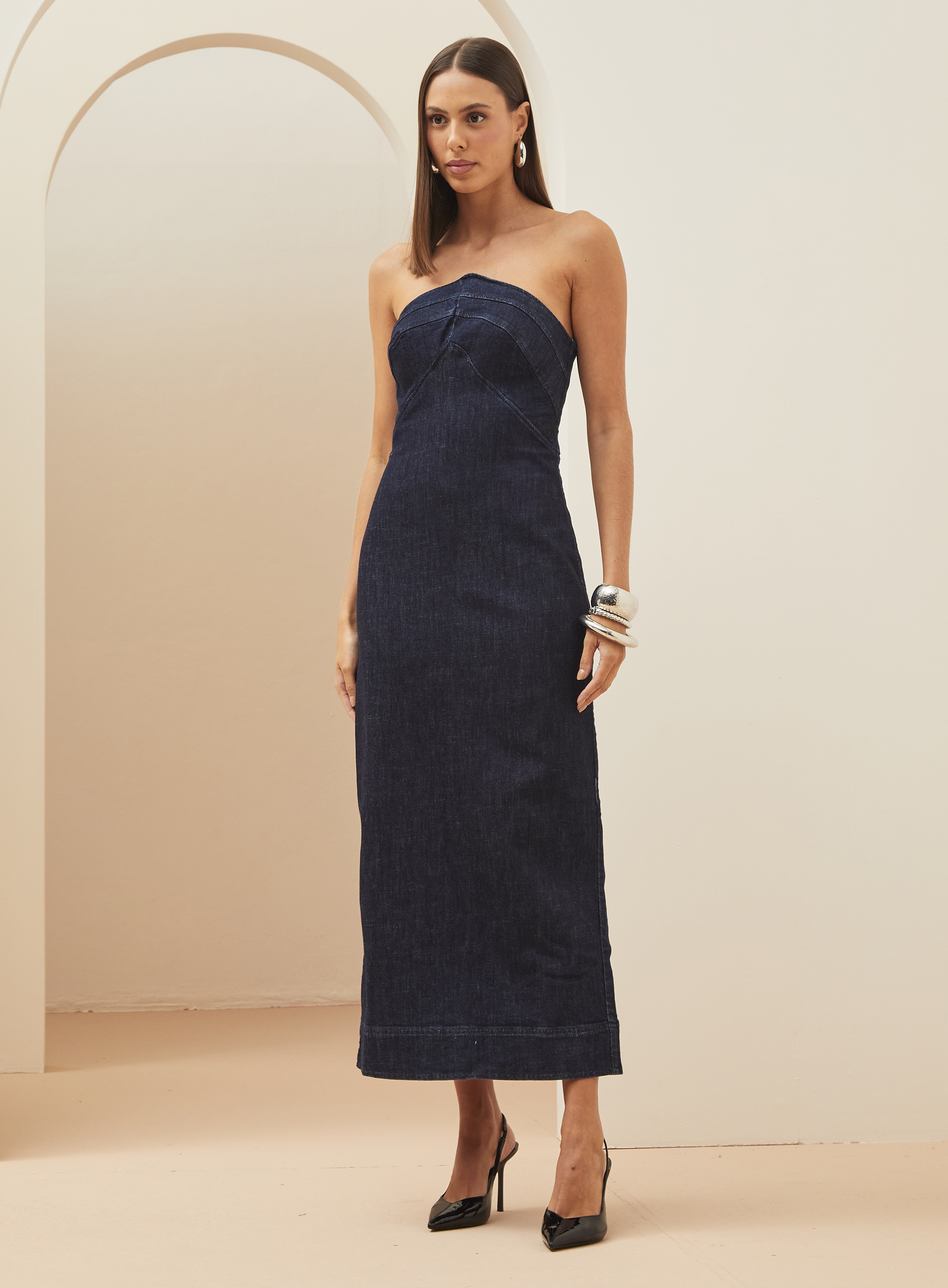VESTIDO JEANS FORUM TUFI DUEK PP INDIGO