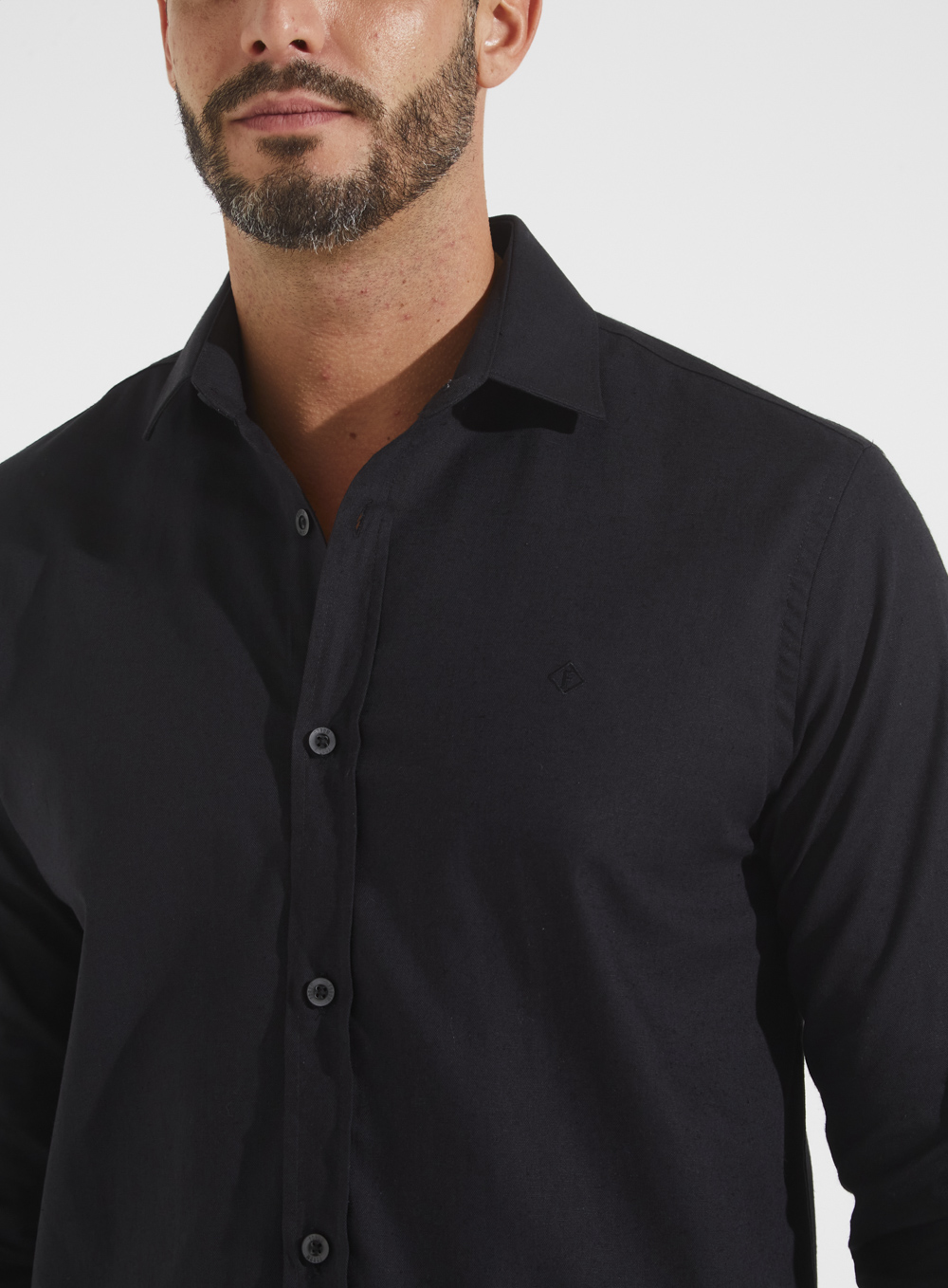 CAMISA LINHO SLIM FIT 3 PRETO