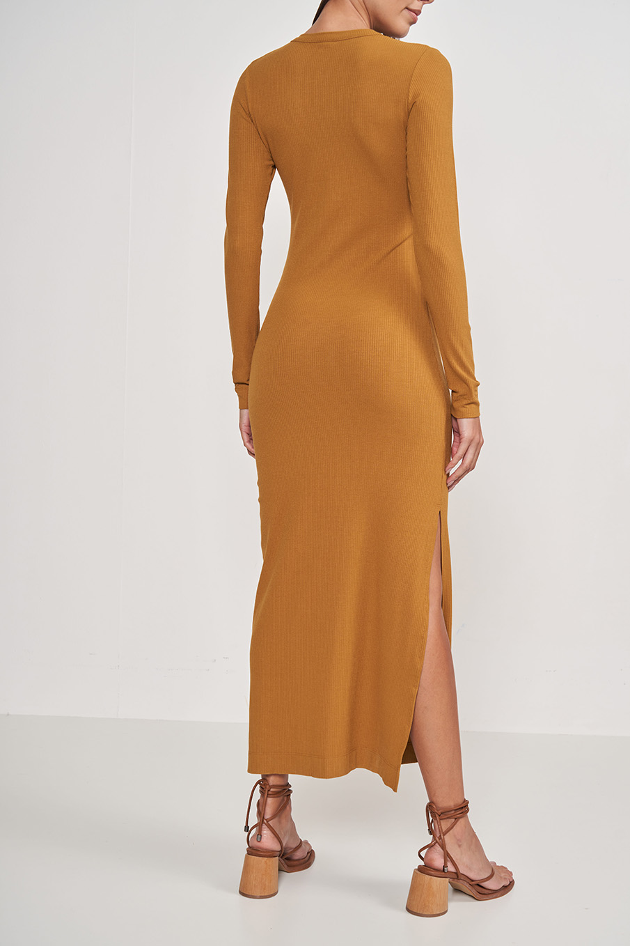 VESTIDO CANELADO P PRETO