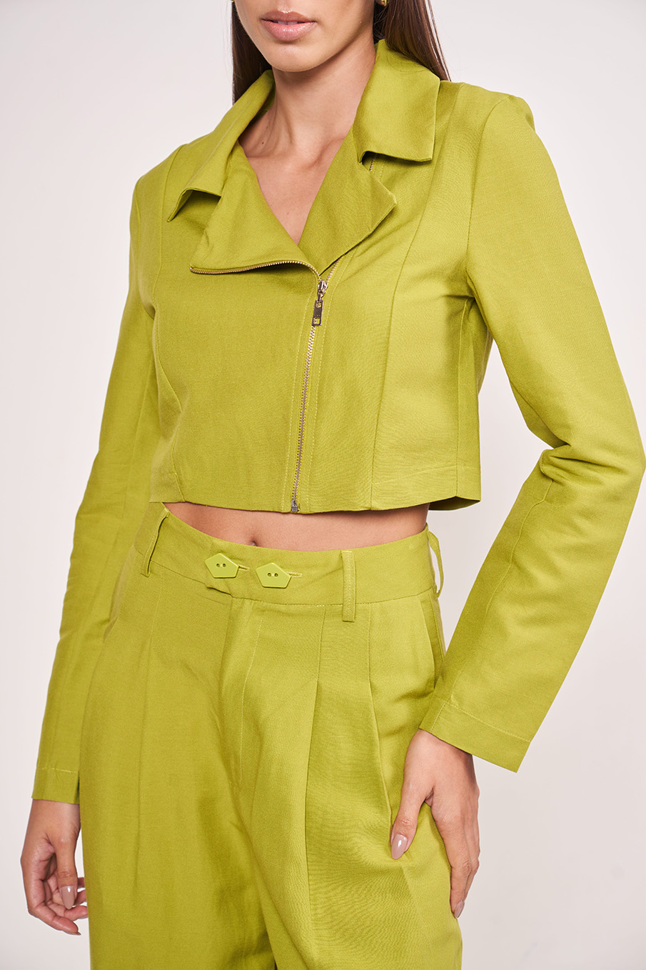JAQUETA LINHO PP VERDE GRENOBLE