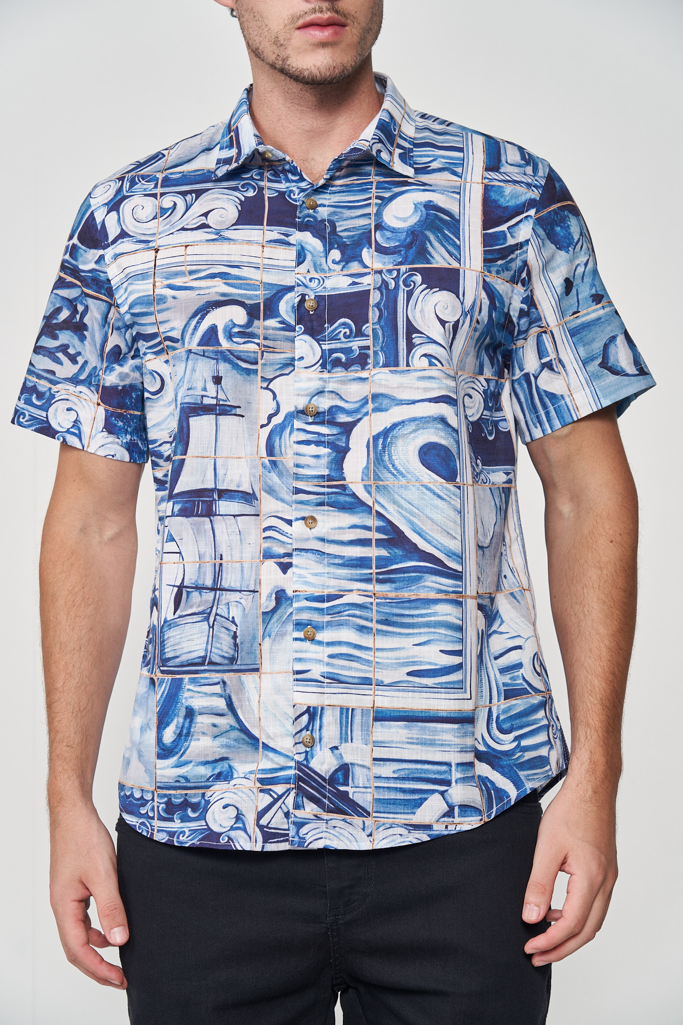 CAMISA ESTAMPADA RELAX M WHITE LOTUS