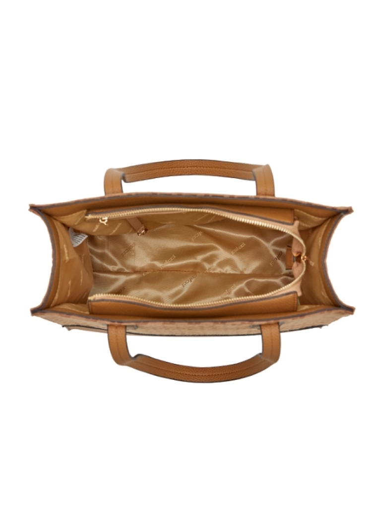 BOLSA COLCCI FEM SHOP BAG JACQUARD U CARAMELO