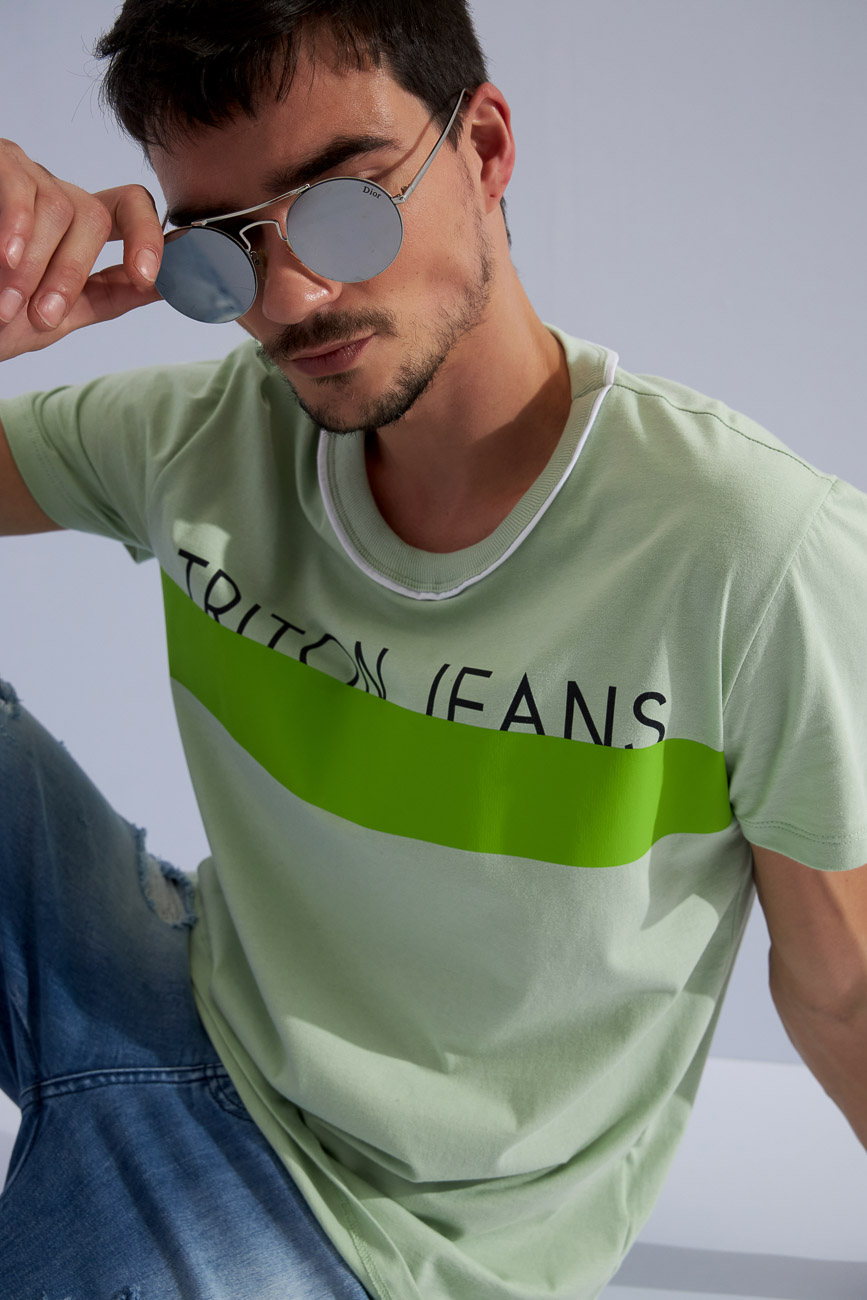 CAMISETA ESTAMPADA M VERDE LIGHT MIN