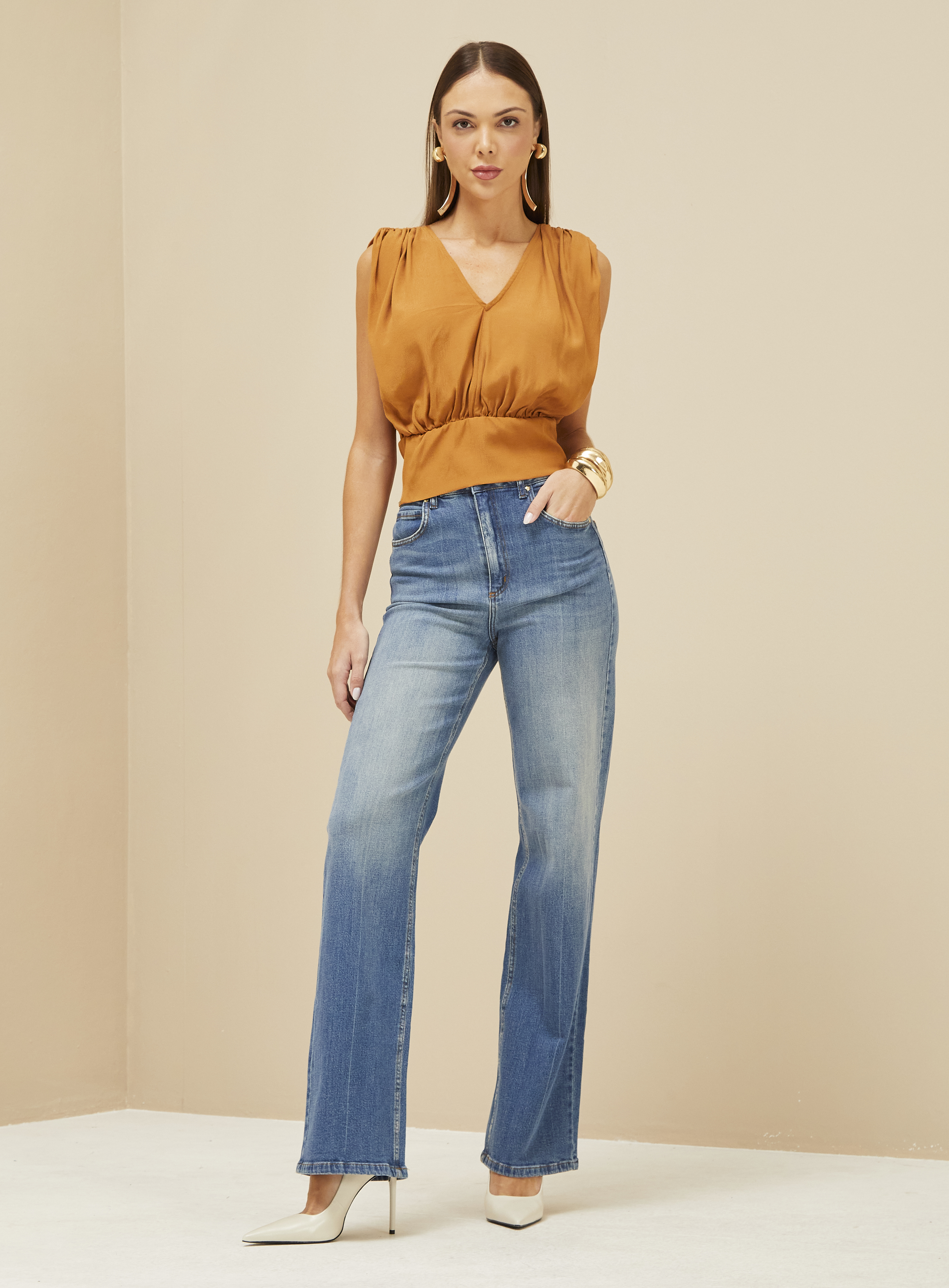 CALÇA JEANS BELLA STRETCH 44 INDIGO