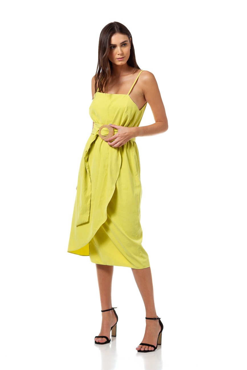 VESTIDO MIDI FORUM P VERDE BITTER LI