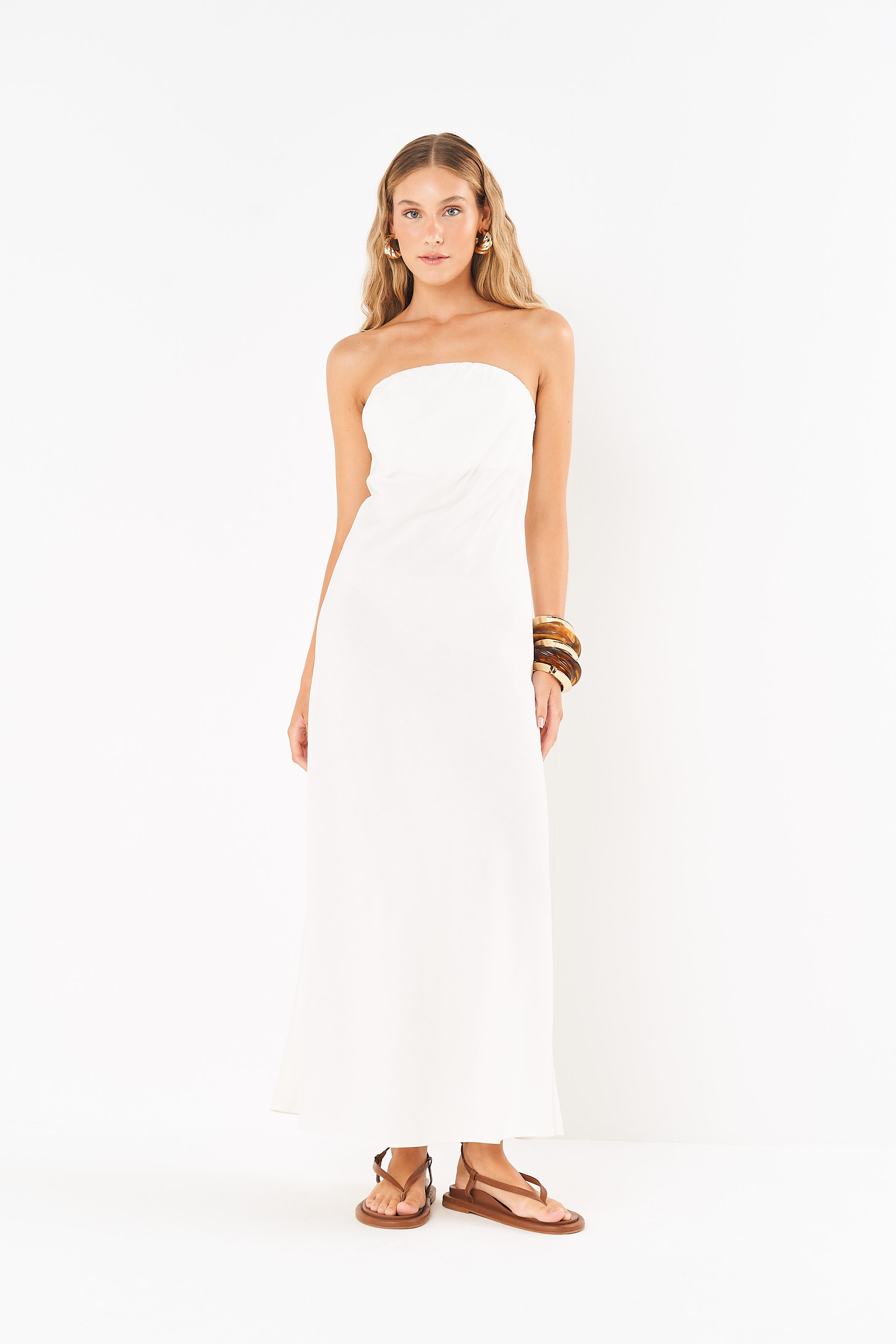 VESTIDO LINHO G MARROM EBBELA
